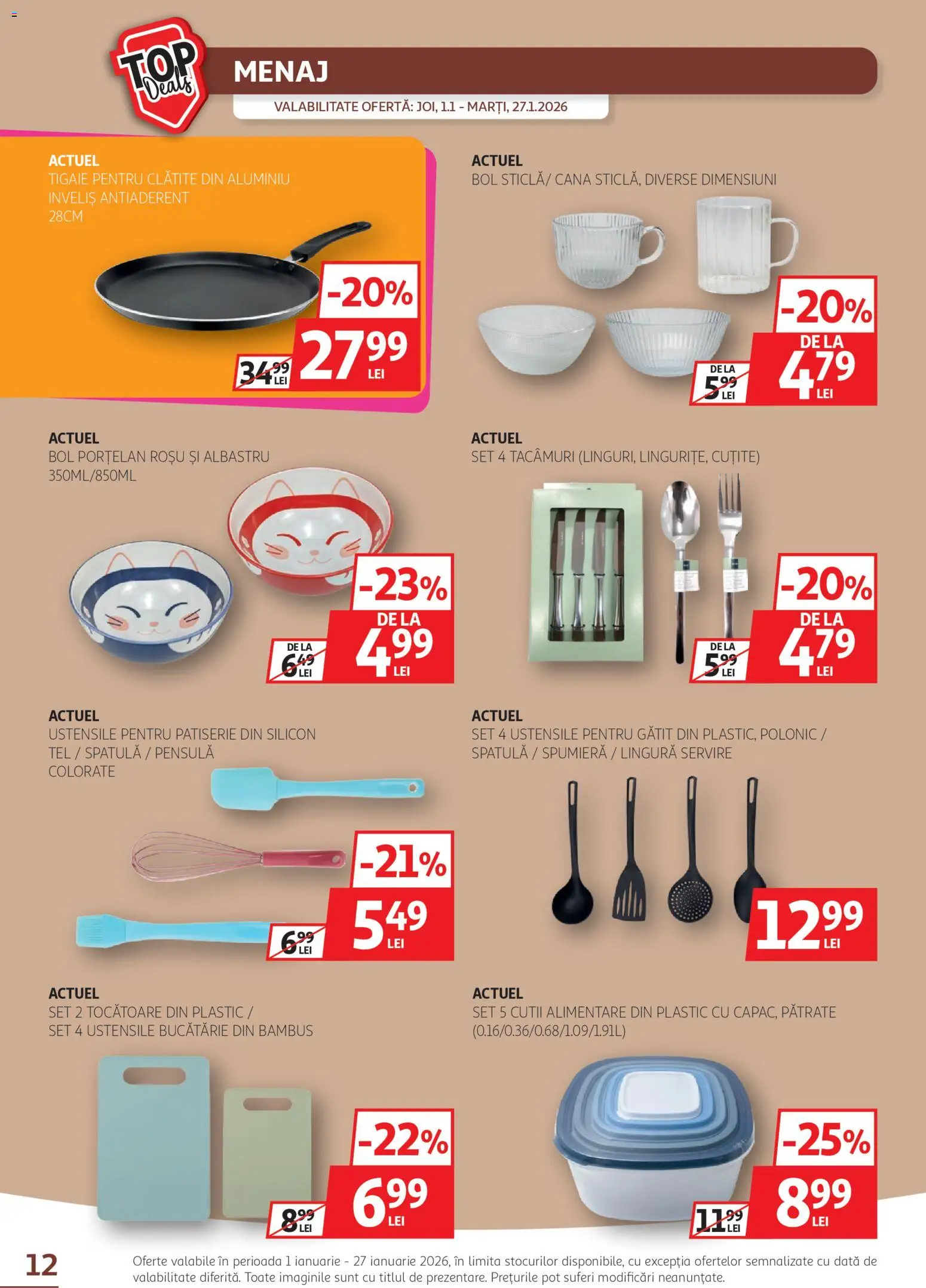 Catalog Auchan 1 - 26 Ianuarie 2026 | Pagina 12 | Produse: Tigaie, Bol, Su sebili, Clătite