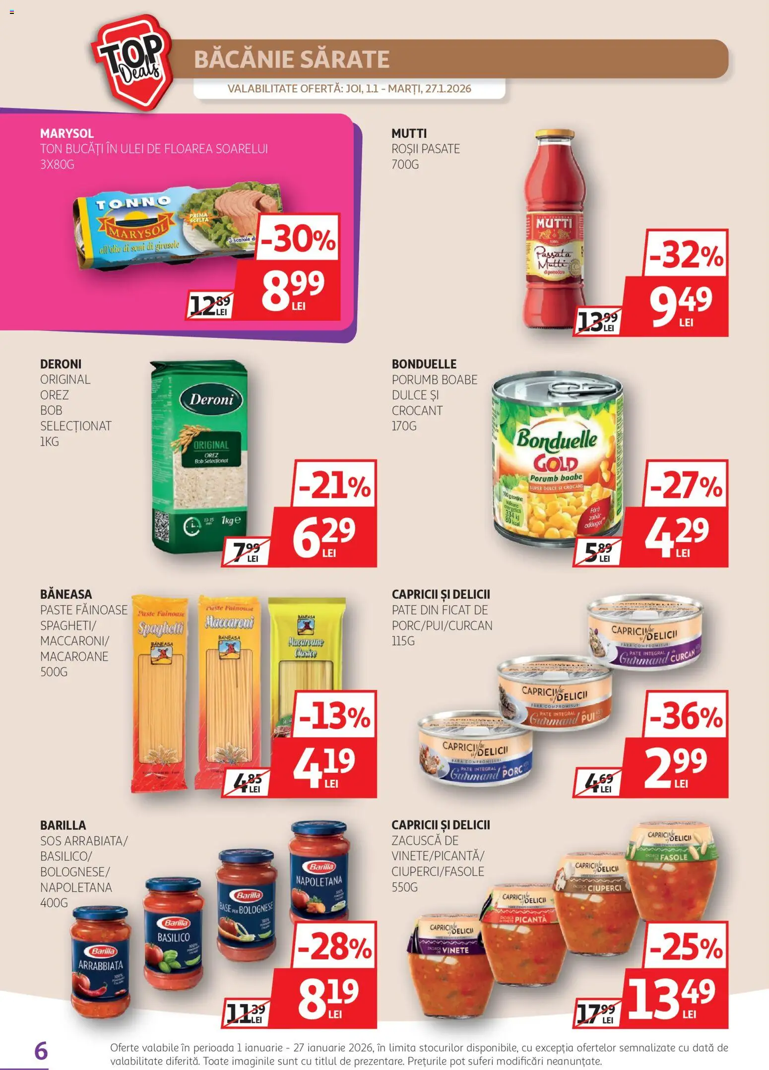 Catalog Auchan 1 - 26 Ianuarie 2026 | Pagina 6 | Produse: Ciuperci, Roșii, Paste, Porumb