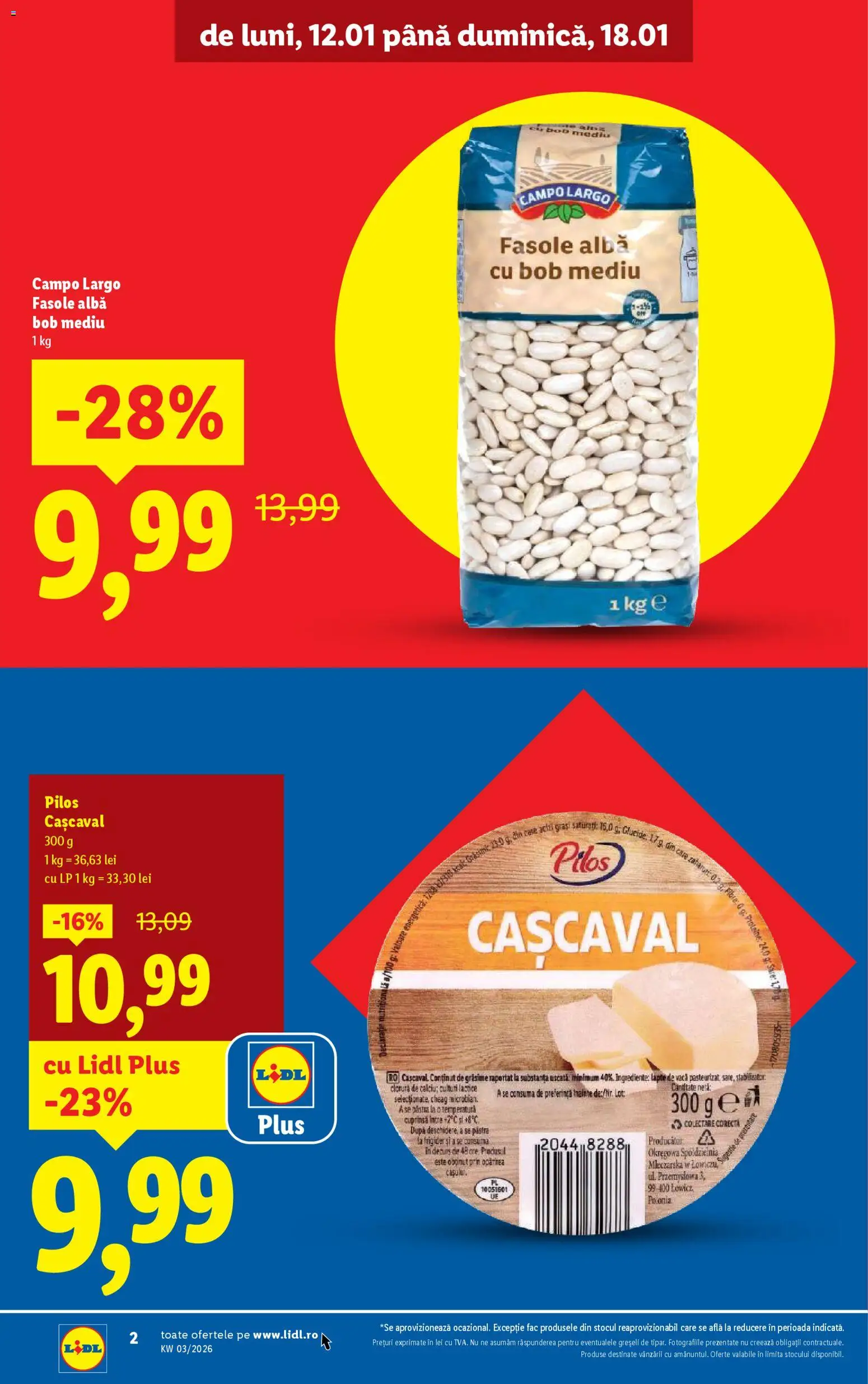 Catalog LIDL 12 - 17 Ianuarie 2026 | Pagina 2 | Produse: Masaüstü kılıfı, Lapte, Fasole albă, Sare