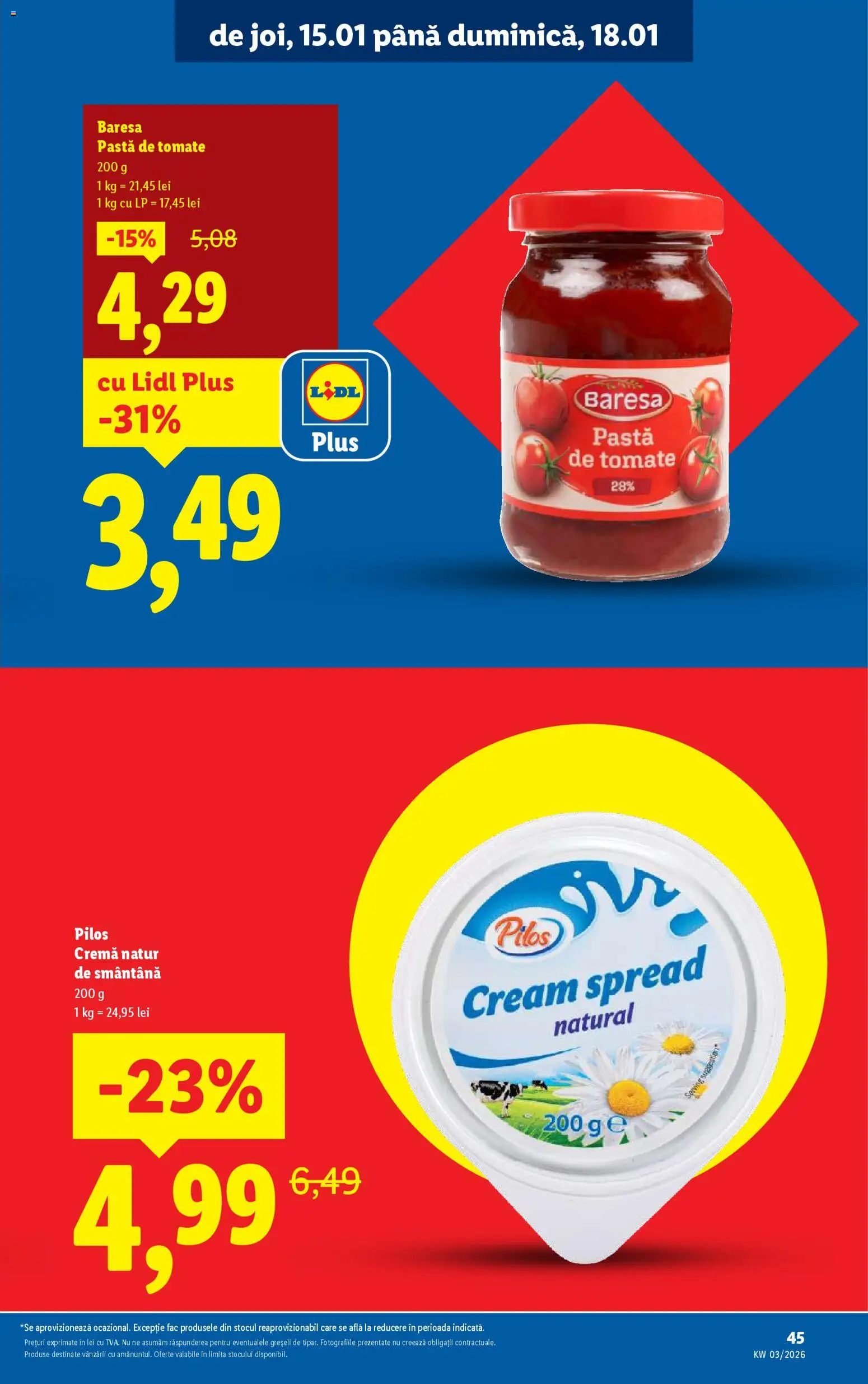 Catalog LIDL 12 - 17 Ianuarie 2026 | Pagina 45 | Produse: Toplar, Cremă, Paste, Smântână