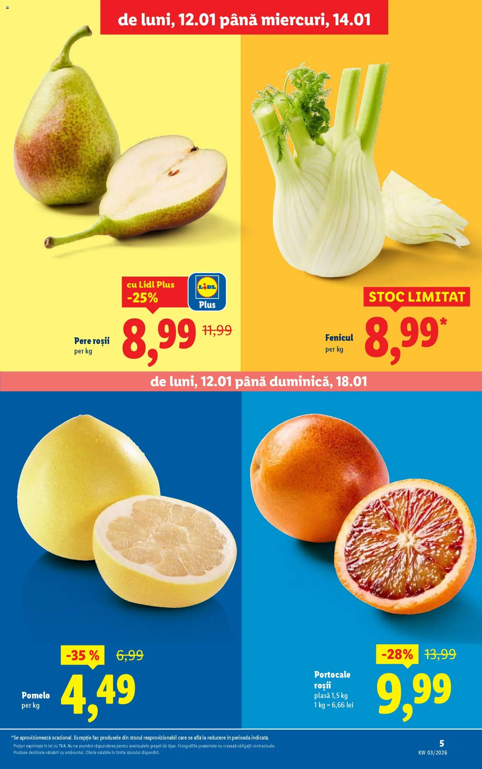 Catalog LIDL 12 - 17 Ianuarie 2026 | Pagina 5 | Produse: Portocale, Roșii