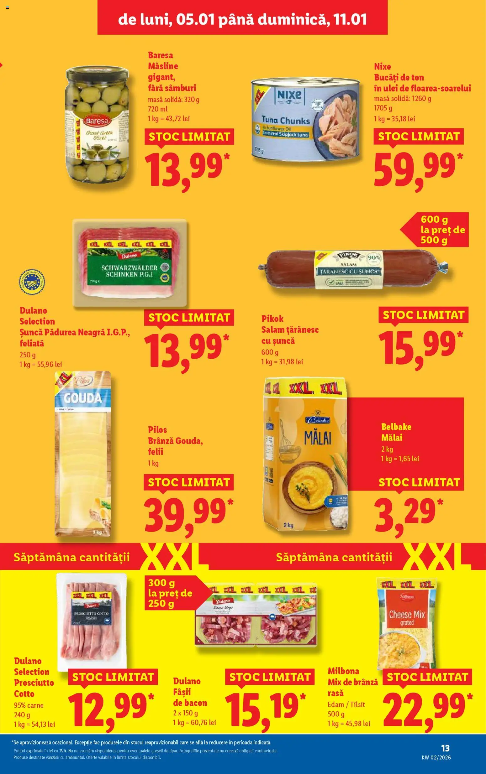 Catalog LIDL 5 - 10 Ianuarie 2026 | Pagina 13 | Produse: Bacon, Brânză, Șuncă, Mălai