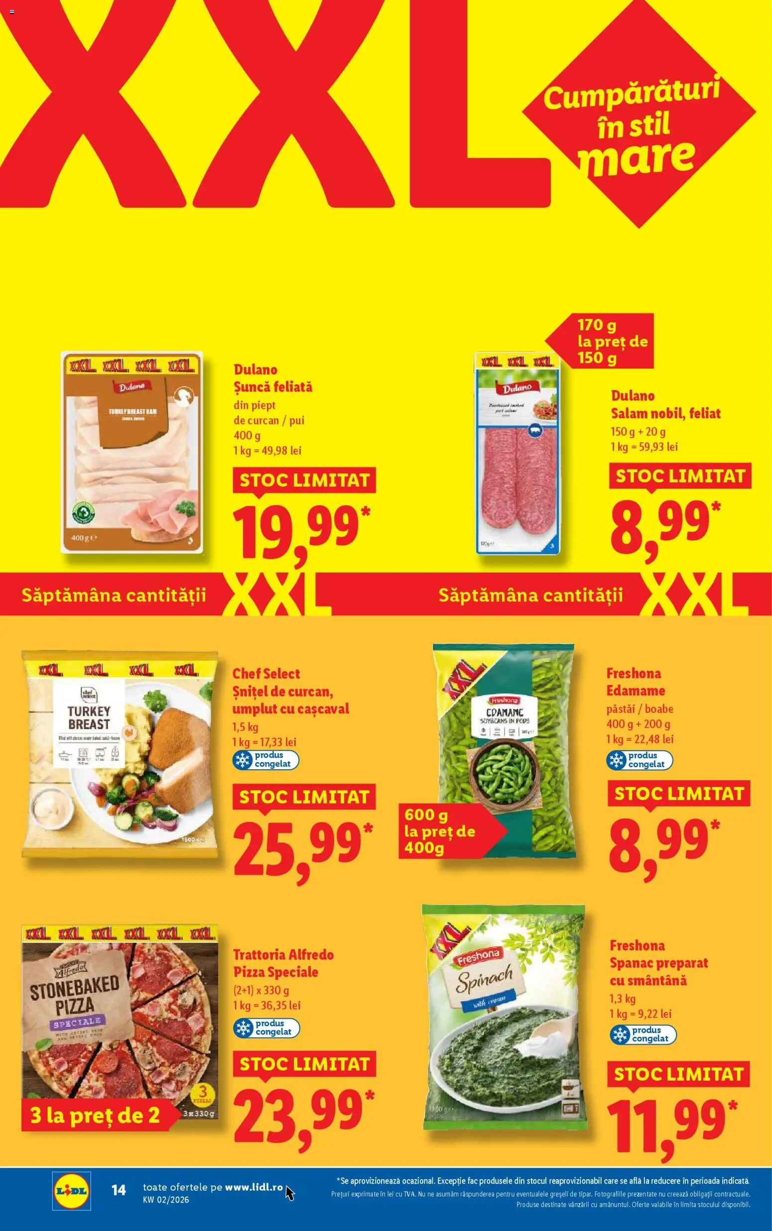 Catalog LIDL 5 - 10 Ianuarie 2026 | Pagina 14 | Produse: Cașcaval, Salam, Pizza, Smântână