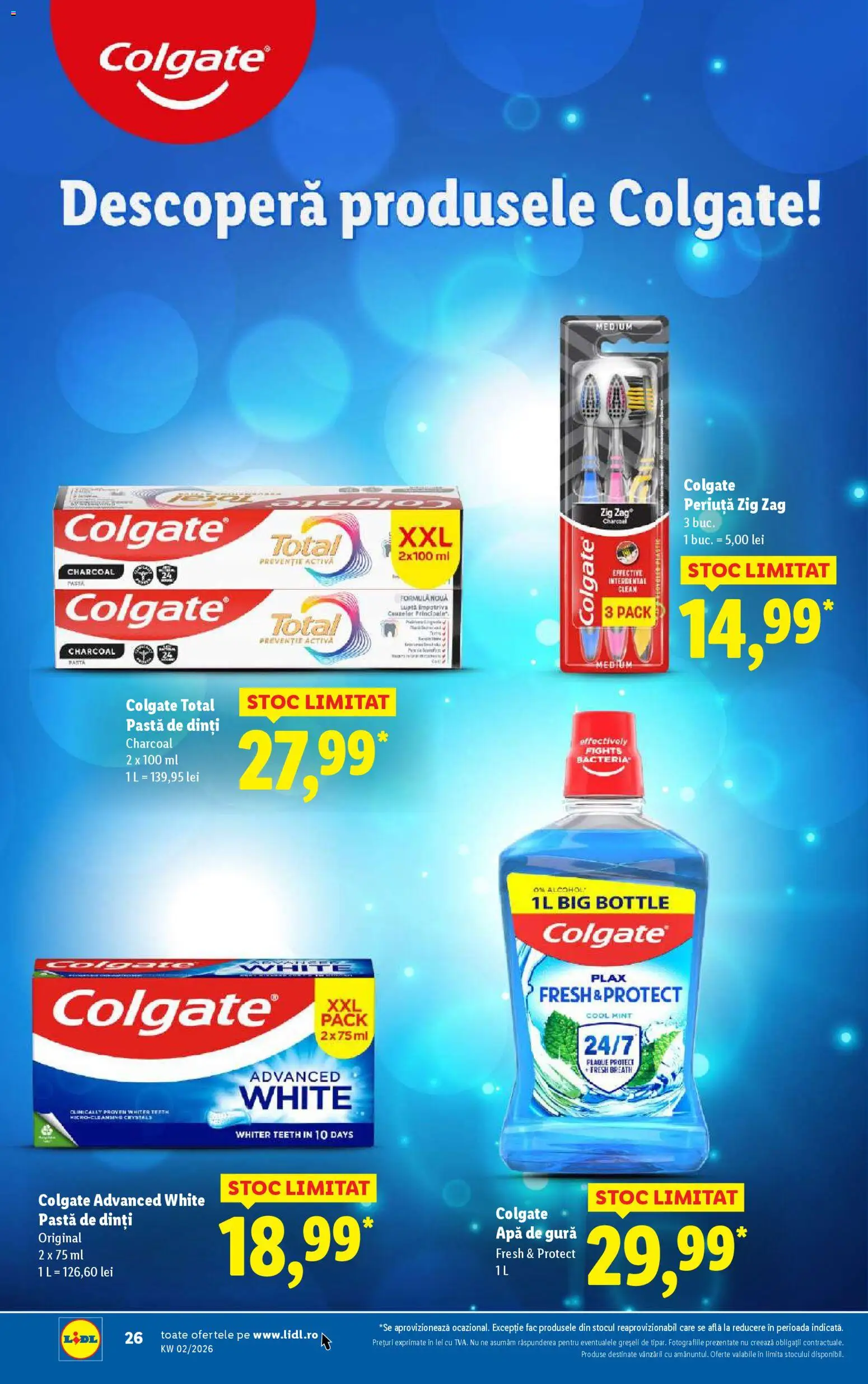 Catalog LIDL 5 - 10 Ianuarie 2026 | Pagina 26 | Produse: Pomelo, Pastă de dinți, Apă de gură, Apă