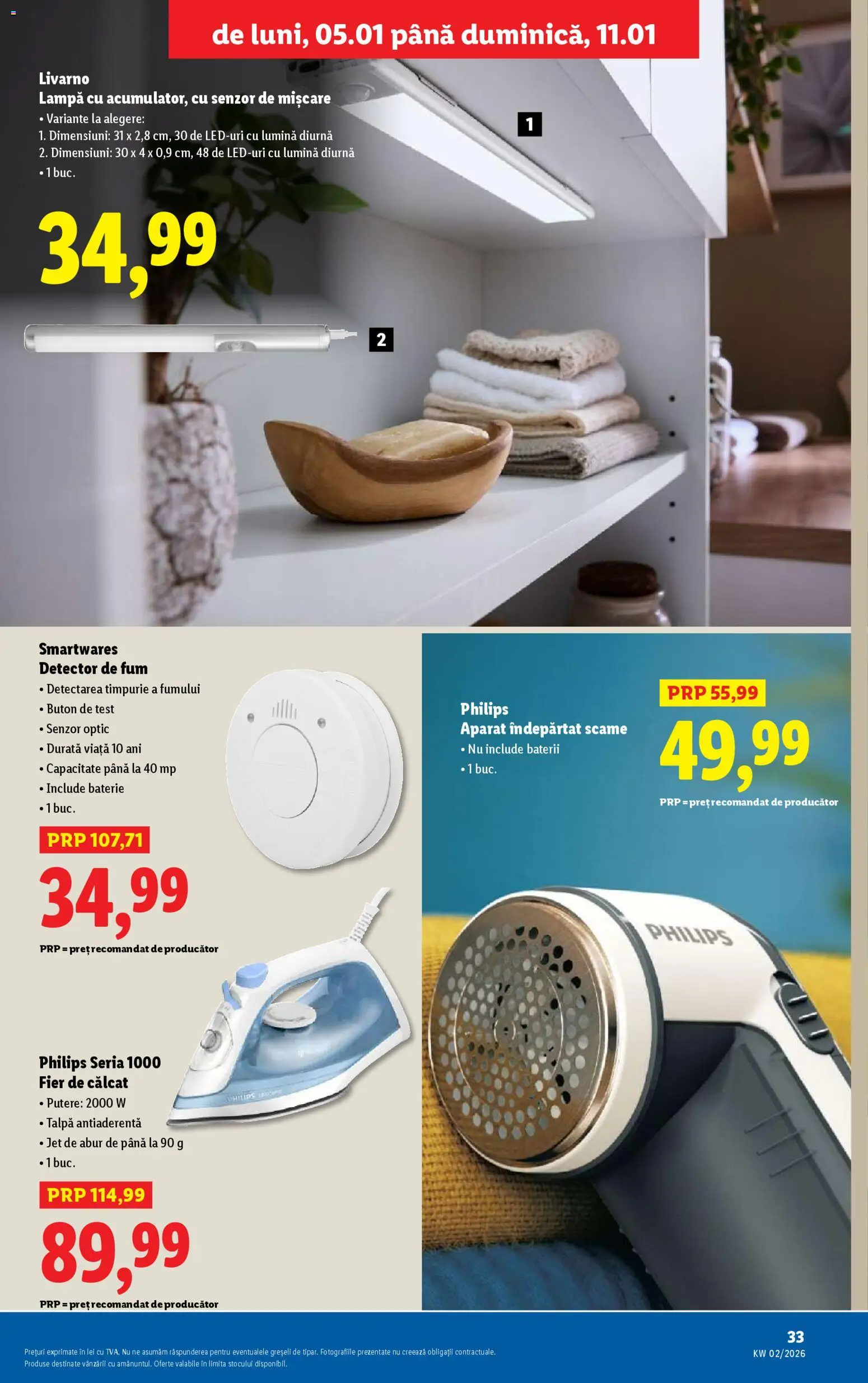 Catalog LIDL 5 - 10 Ianuarie 2026 | Pagina 33 | Produse: Tavuk suyu, T cetveli, Baterie, Lampă