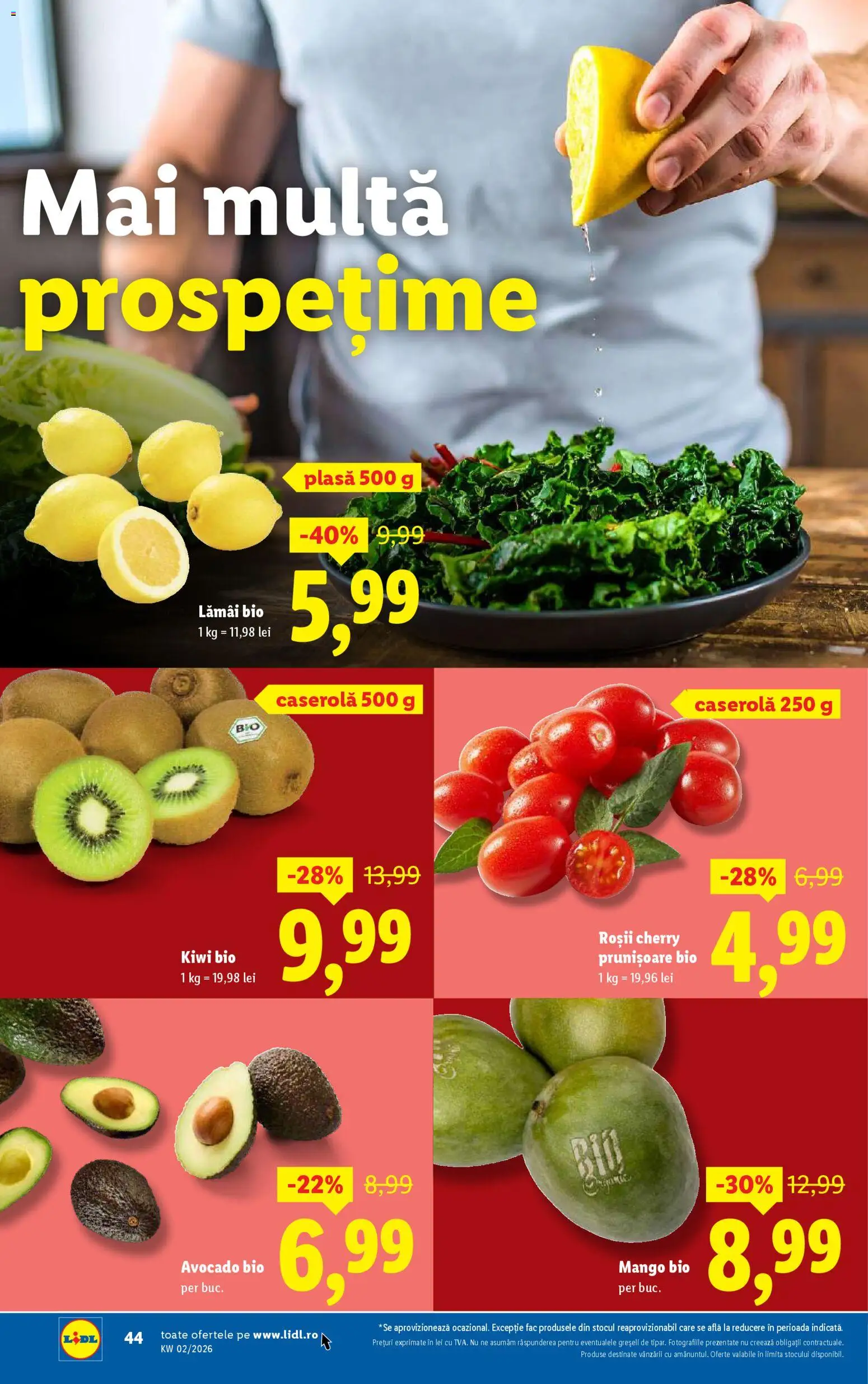 Catalog LIDL 5 - 10 Ianuarie 2026 | Pagina 44 | Produse: Şerit ödül, Roșii, Kiwi, Mango