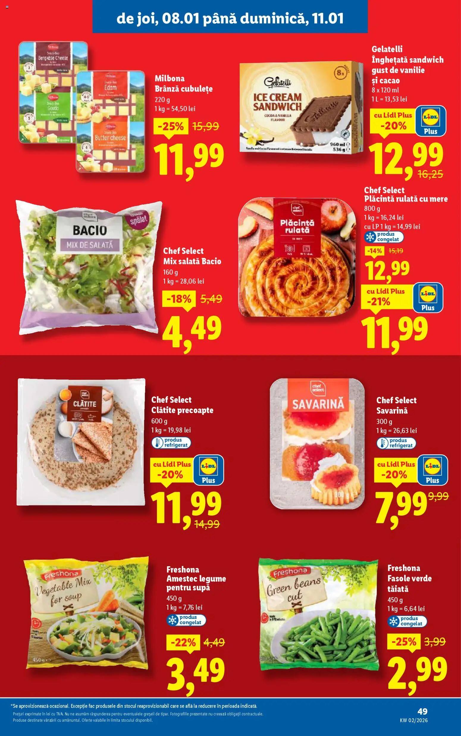 Catalog LIDL 5 - 10 Ianuarie 2026 | Pagina 49 | Produse: Çarşaf, Brânză, Mere, Înghețată