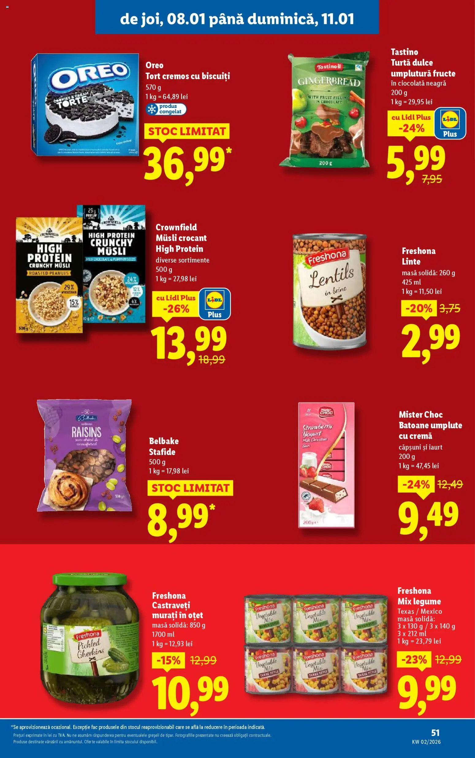 Catalog LIDL 5 - 10 Ianuarie 2026 | Pagina 51 | Produse: Cremă, Oțet, Căpșuni, Biscuiți