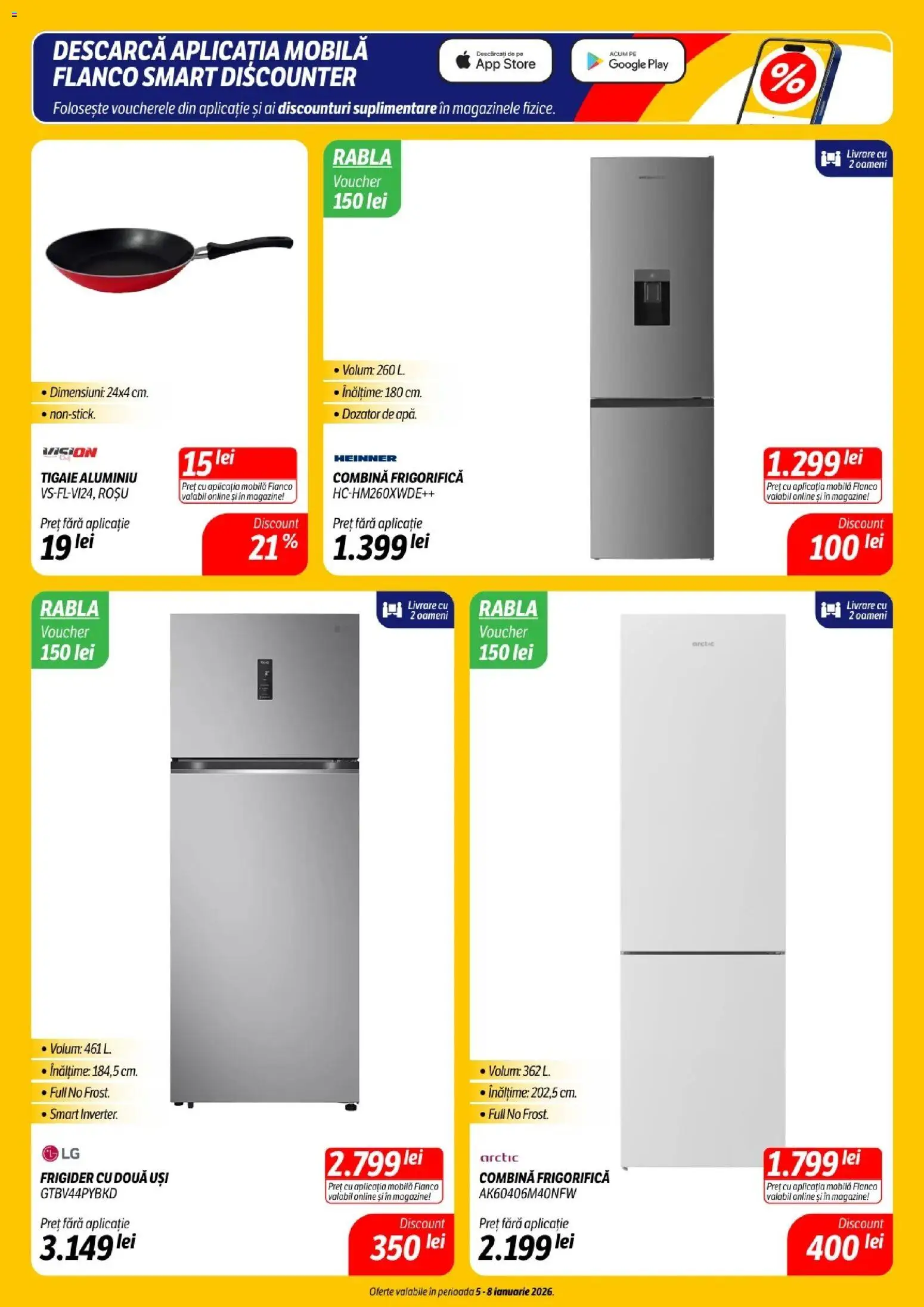 Catalog Flanco 5 - 13 Ianuarie 2026 | Pagina 7 | Produse: Frigider, Tigaie, Combină frigorifică