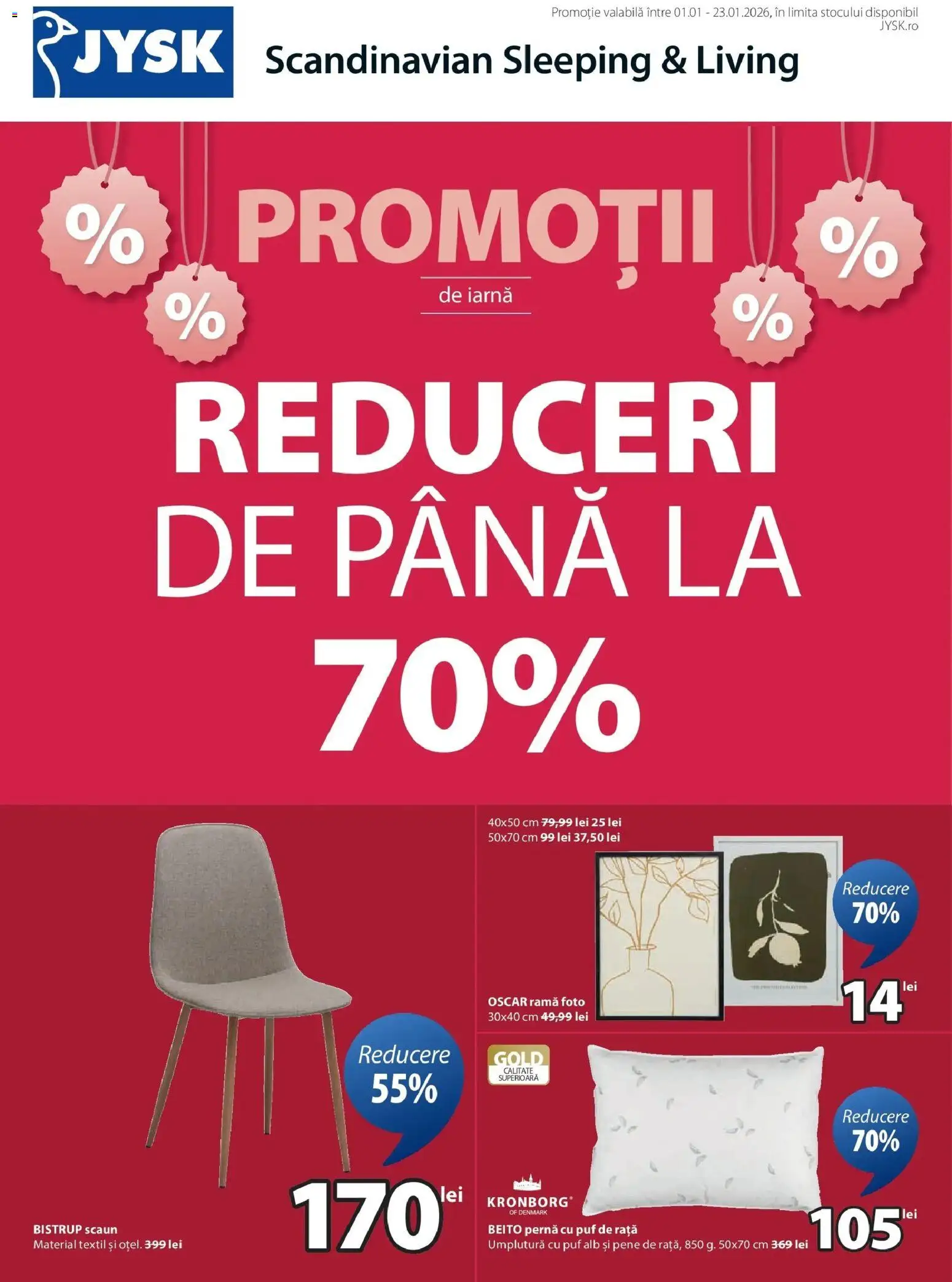 Catalog JYSK 1 - 22 Ianuarie 2026 | Pagina 1 | Produse: Pernă, Scaun, Rață, Ramă foto