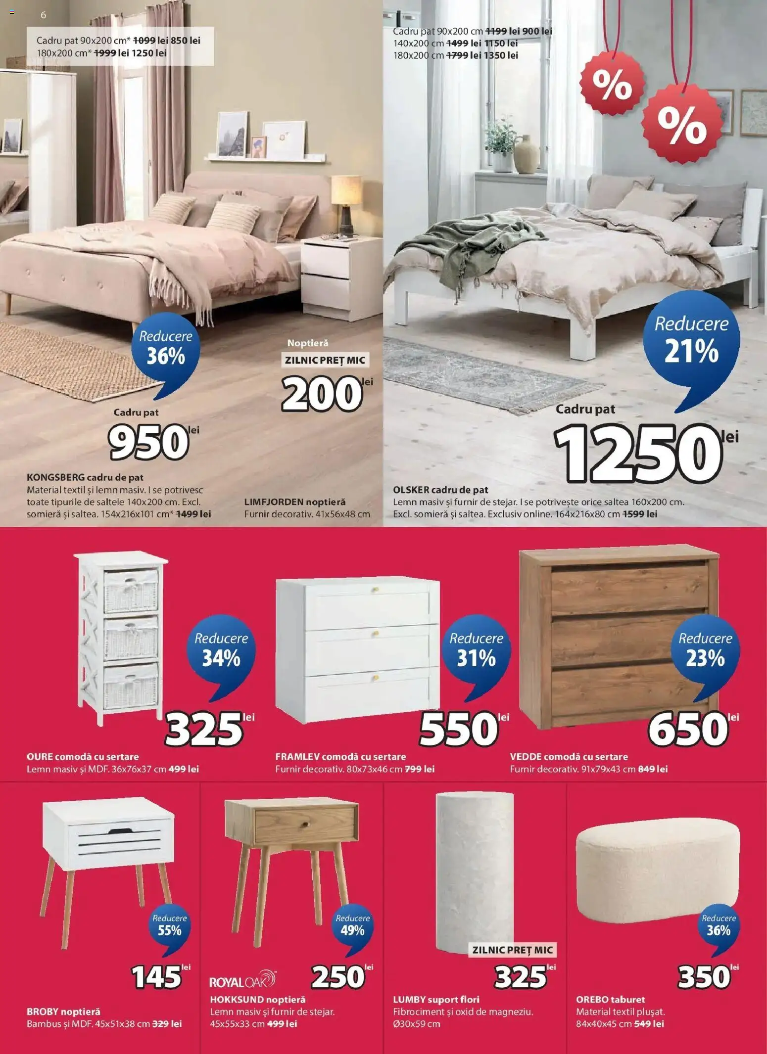 Catalog JYSK 1 - 22 Ianuarie 2026 | Pagina 6 | Produse: Pat, Saltea, Comodă, Taburet