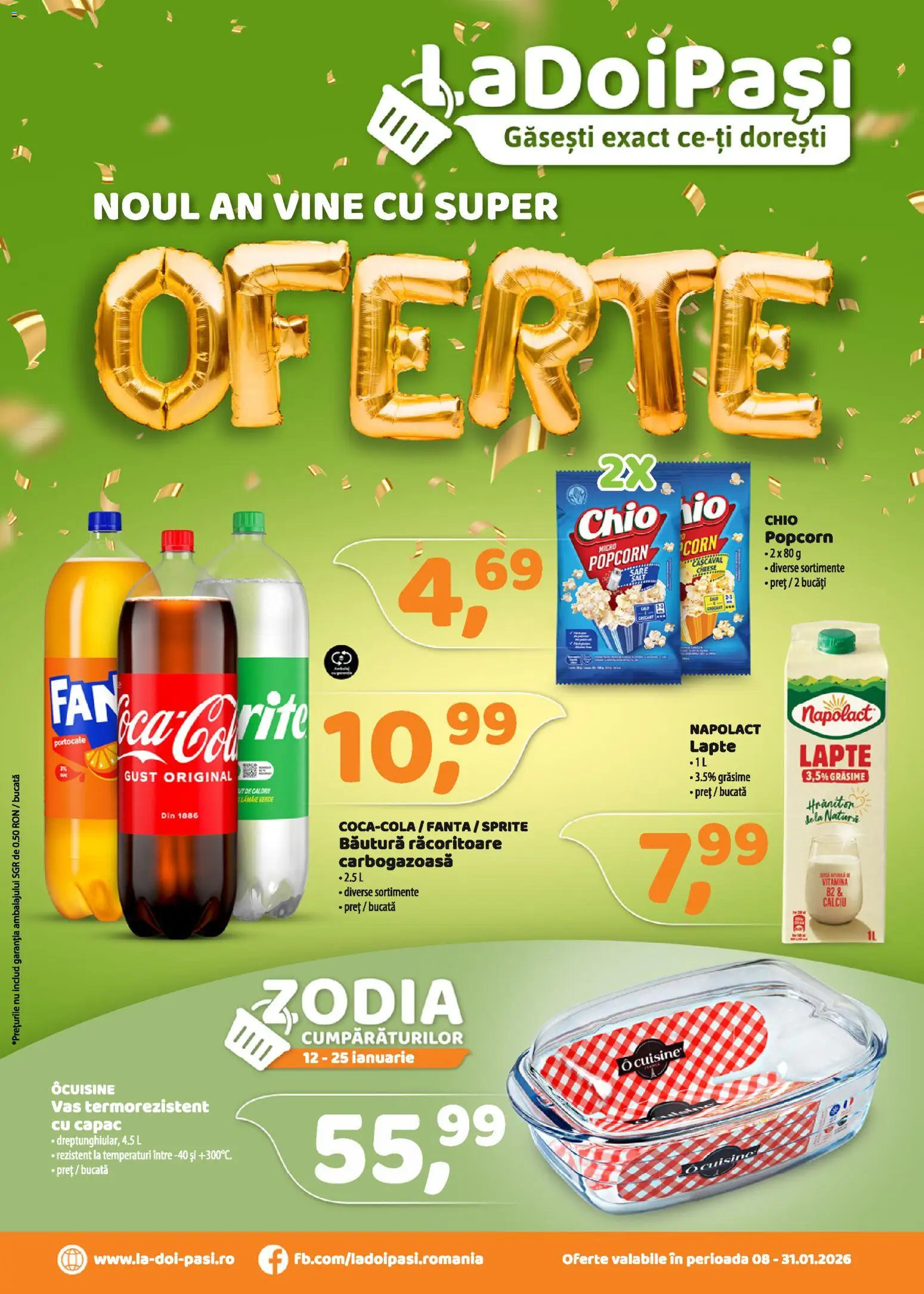 Catalog La Doi Pași 8 - 30 Ianuarie 2026 | Pagina 1 | Produse: Lapte, Portocale