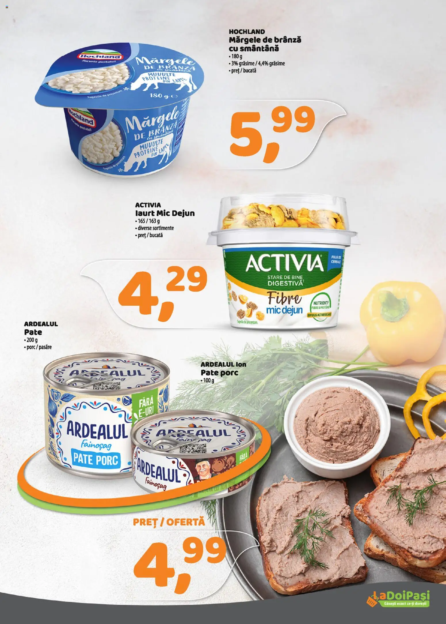 Catalog La Doi Pași 8 - 30 Ianuarie 2026 | Pagina 2 | Produse: Pate, Brânză, Cereale, Smântână