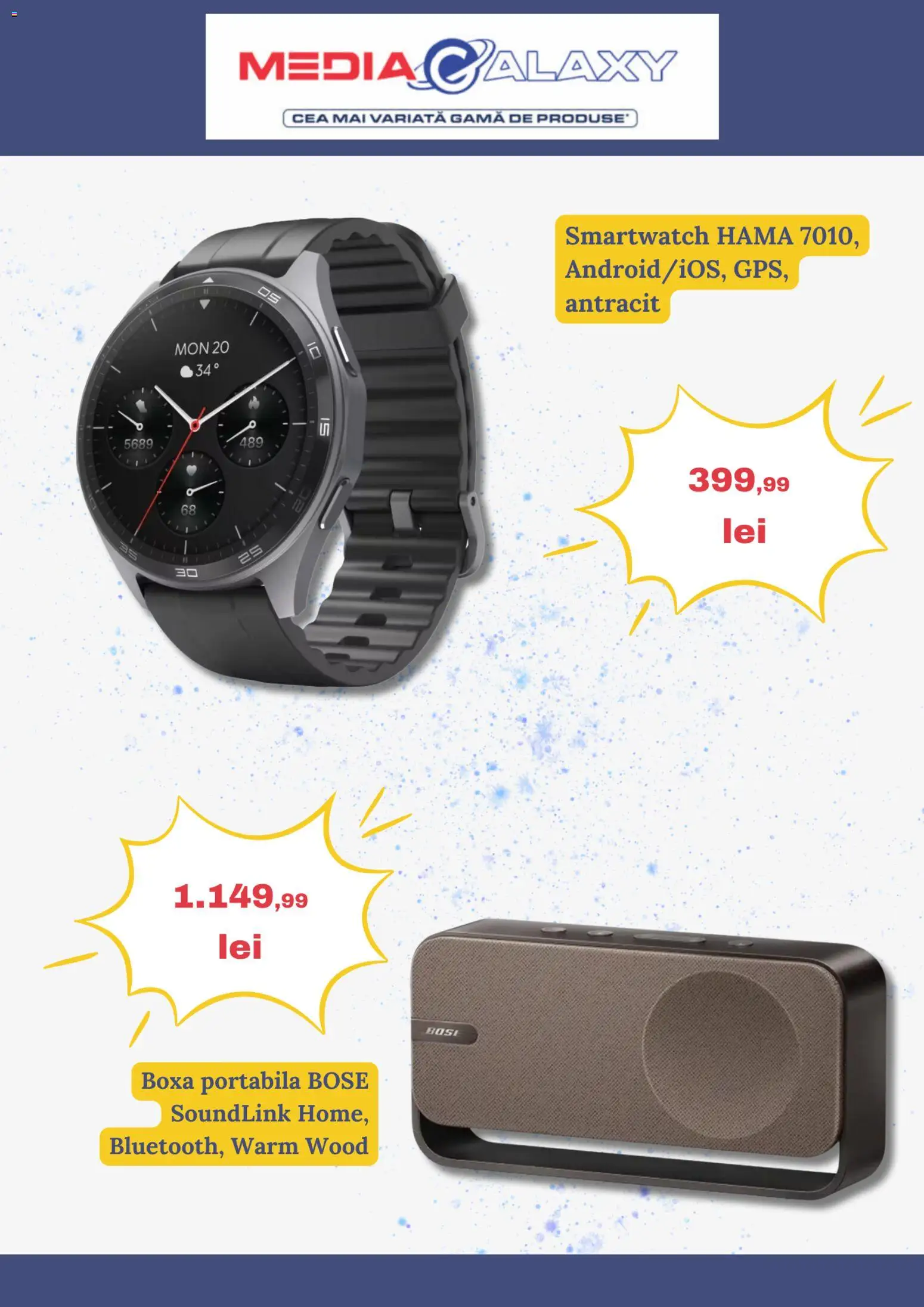 Catalog Media Galaxy 1 - 6 Ianuarie 2026 | Pagina 2 | Produse: Smartwatch, Boxă portabilă