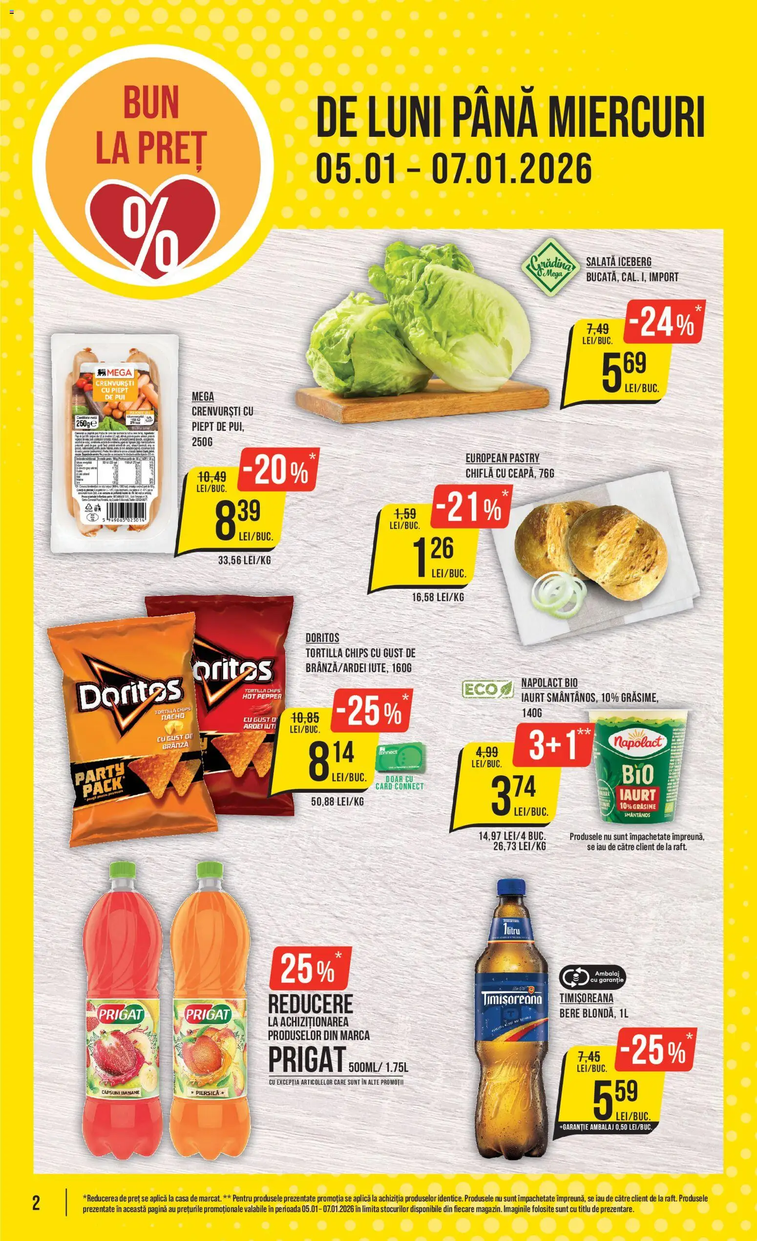 Catalog Mega Image 5 - 13 Ianuarie 2026 | Pagina 2 | Produse: Hacıyatmaz Kedi Oyuncağı, Brânză, Bere, Salată
