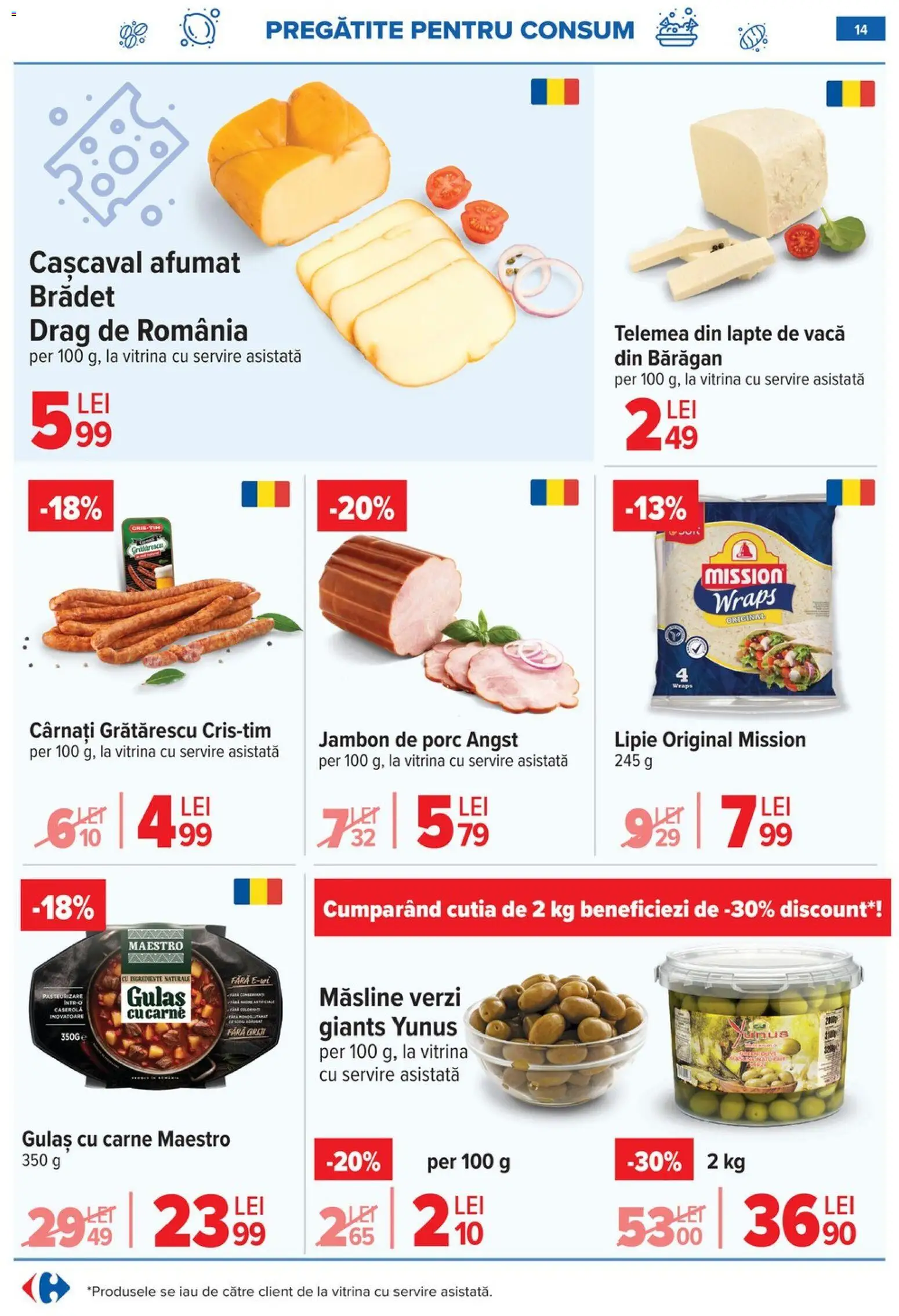 Catalog Carrefour 8 - 12 Ianuarie 2026 | Pagina 14 | Produse: Cașcaval, Măsline, Lapte, Gulaș