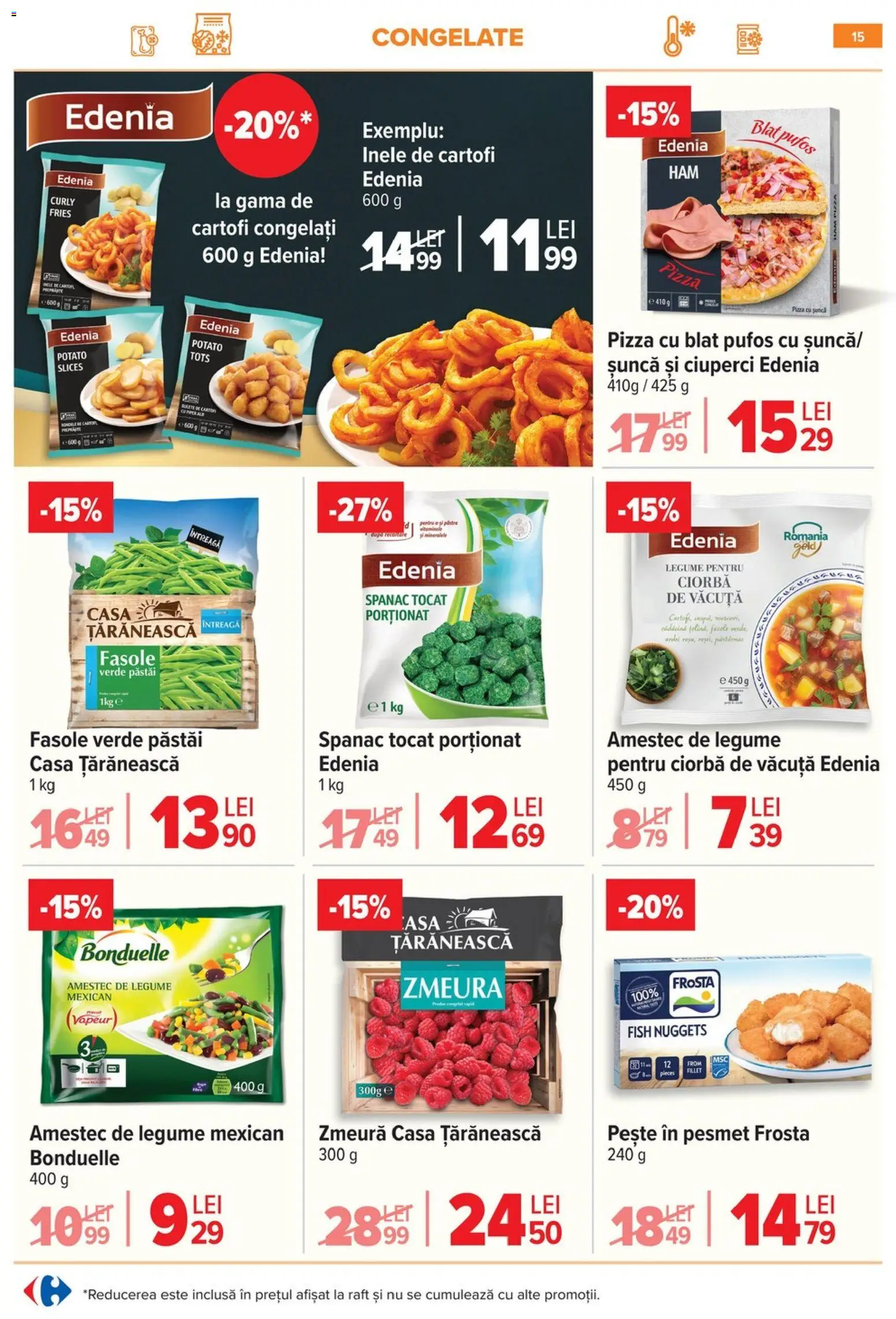 Catalog Carrefour 8 - 12 Ianuarie 2026 | Pagina 15 | Produse: Ciuperci, Pizza, Pește, Fasole verde