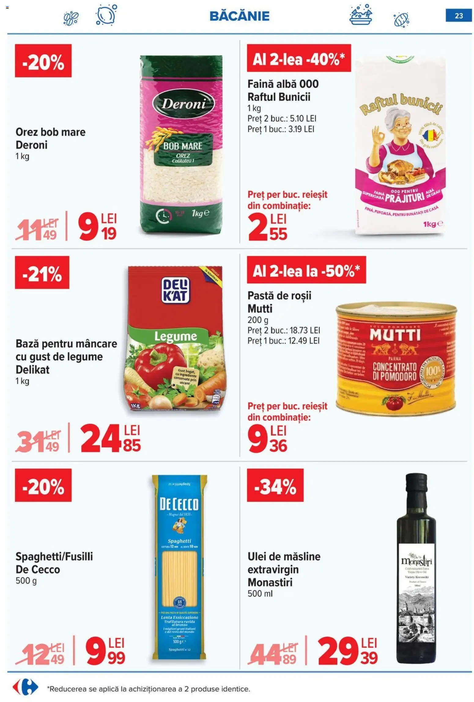 Catalog Carrefour 8 - 12 Ianuarie 2026 | Pagina 23 | Produse: Măsline, Făină, Orez, Legume