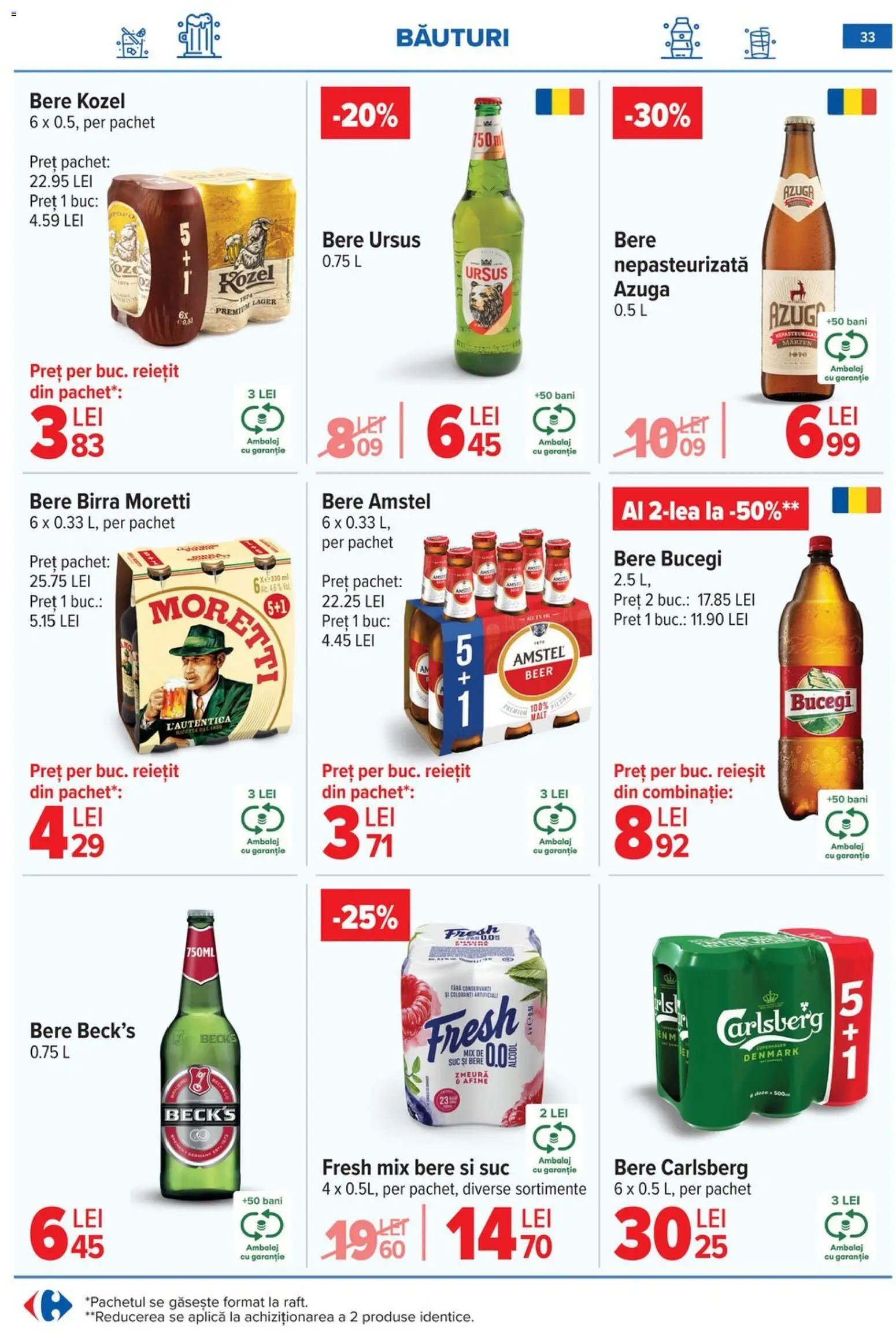 Catalog Carrefour 8 - 12 Ianuarie 2026 | Pagina 33 | Produse: Afine, Zmeură, Suc, Bere