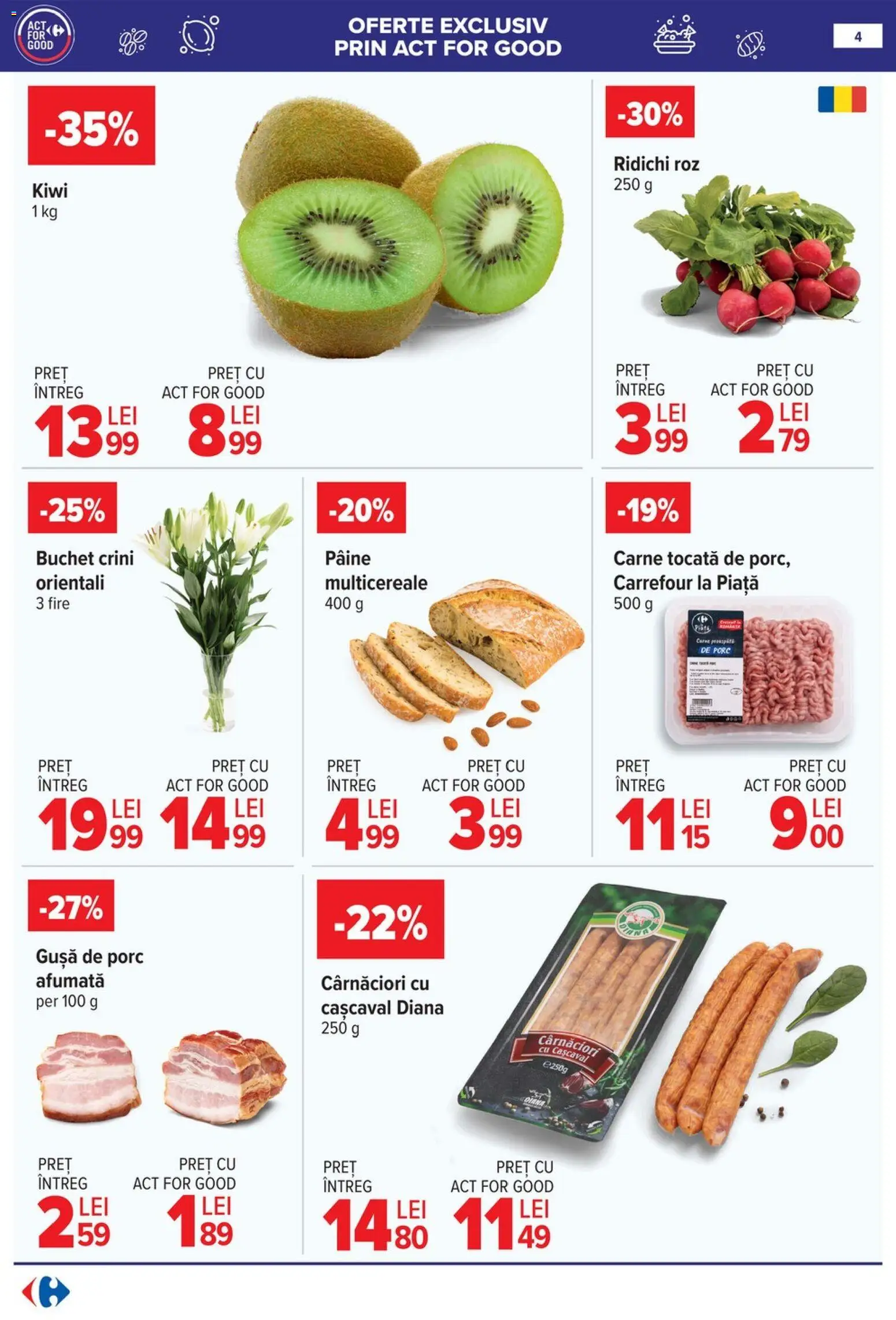 Catalog Carrefour 8 - 12 Ianuarie 2026 | Pagina 4 | Produse: Cașcaval, Pâine, Carne tocată, Sıcak çikolata