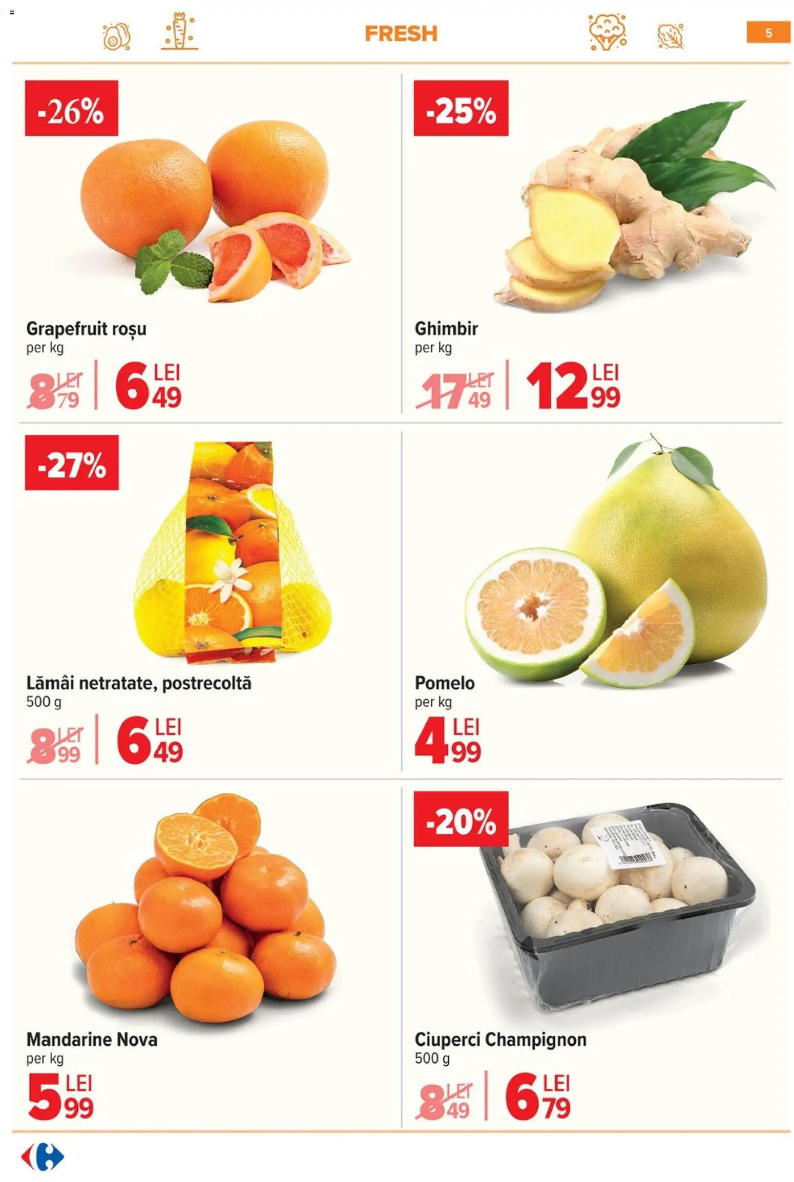 Catalog Carrefour 8 - 12 Ianuarie 2026 | Pagina 5 | Produse: Ciuperci, Mandarine