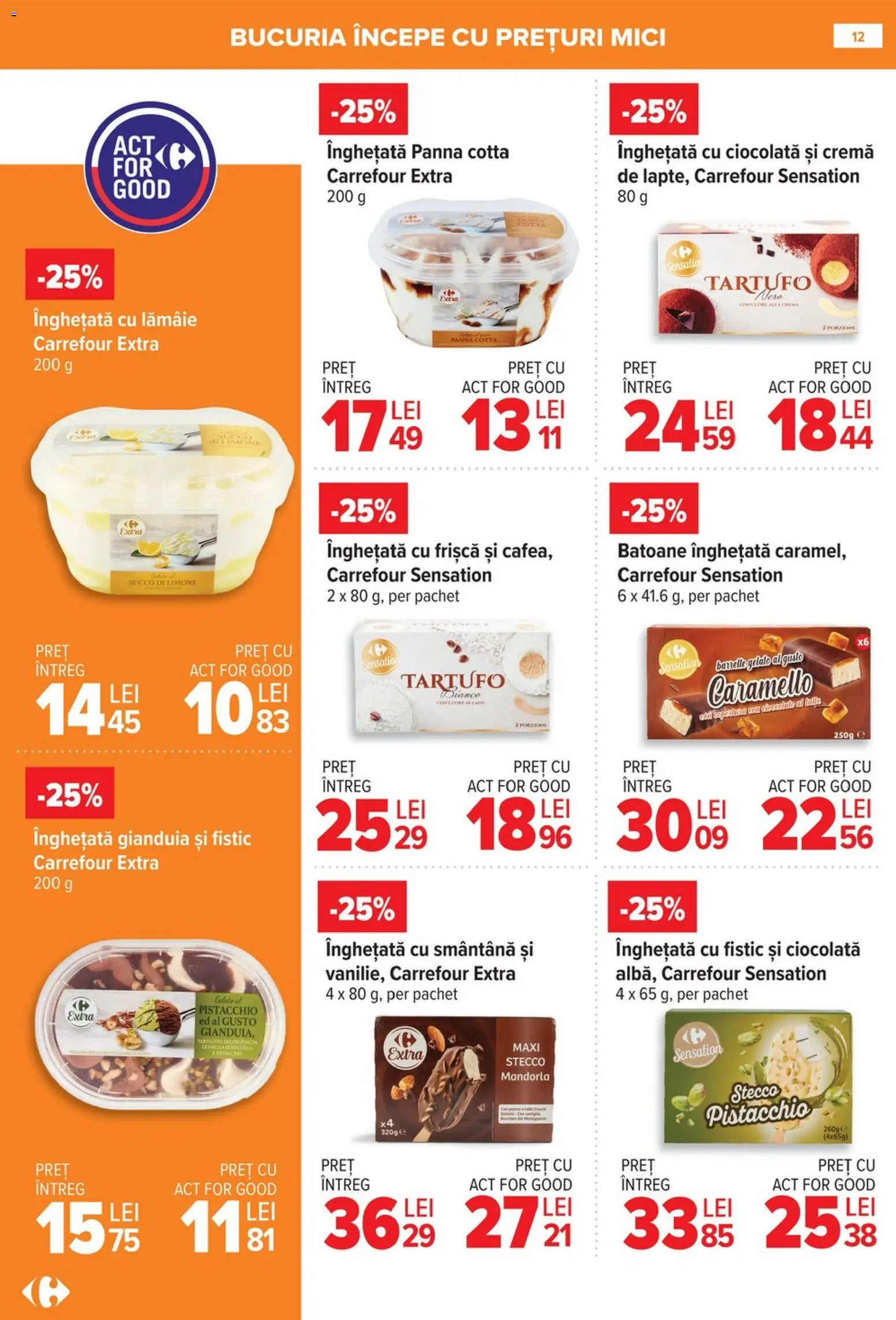 Catalog Carrefour 8 - 26 Ianuarie 2026 | Pagina 12 | Produse: Mici, Cremă, Înghețată, Lămâie