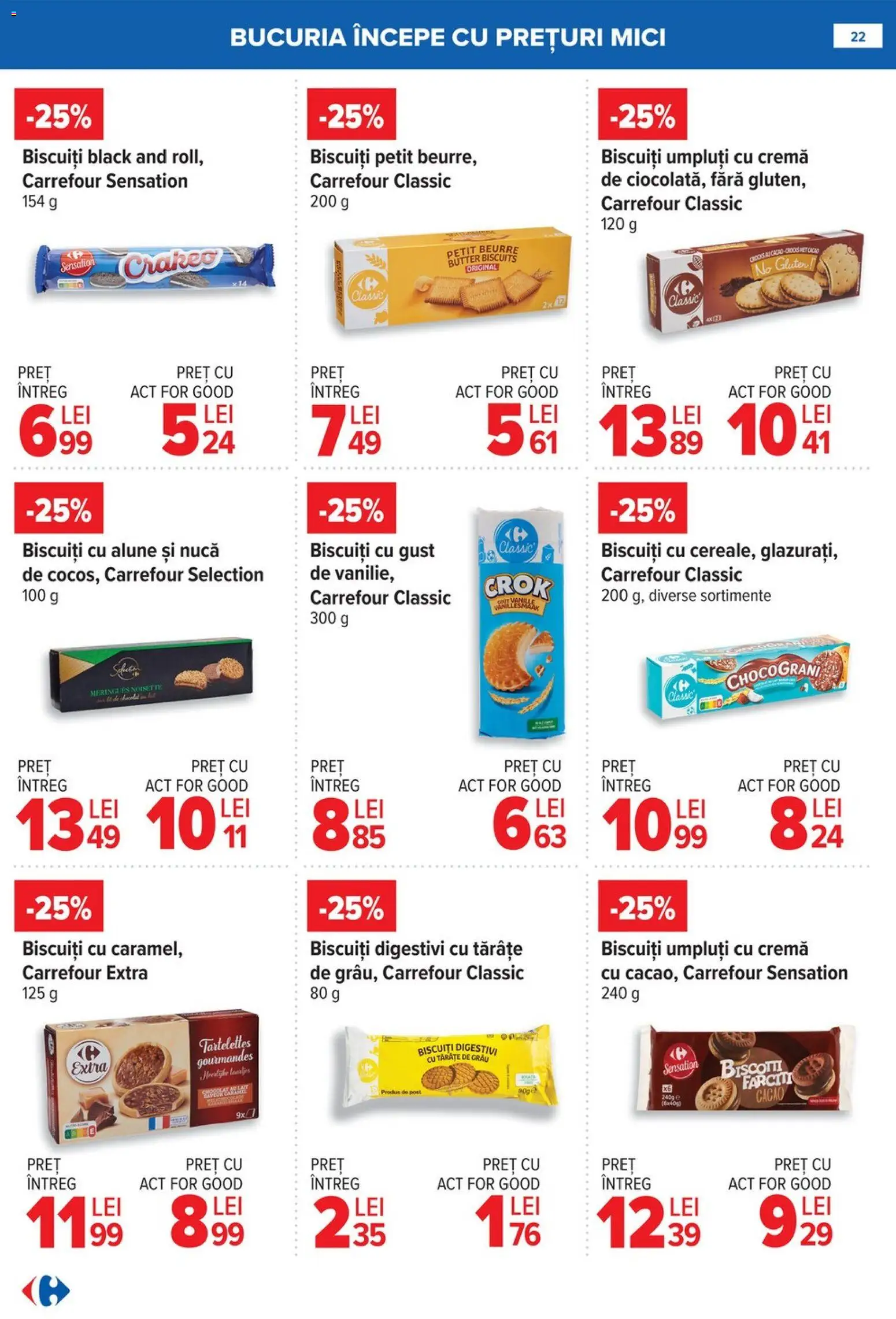 Catalog Carrefour 8 - 26 Ianuarie 2026 | Pagina 22 | Produse: Mici, Alune, Cremă, Biscuiți