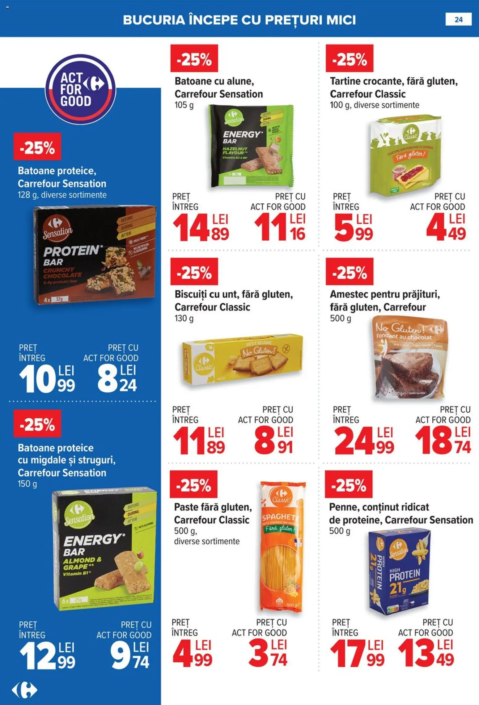 Catalog Carrefour 8 - 26 Ianuarie 2026 | Pagina 24 | Produse: Mici, Migdale, Paste, Biscuiți