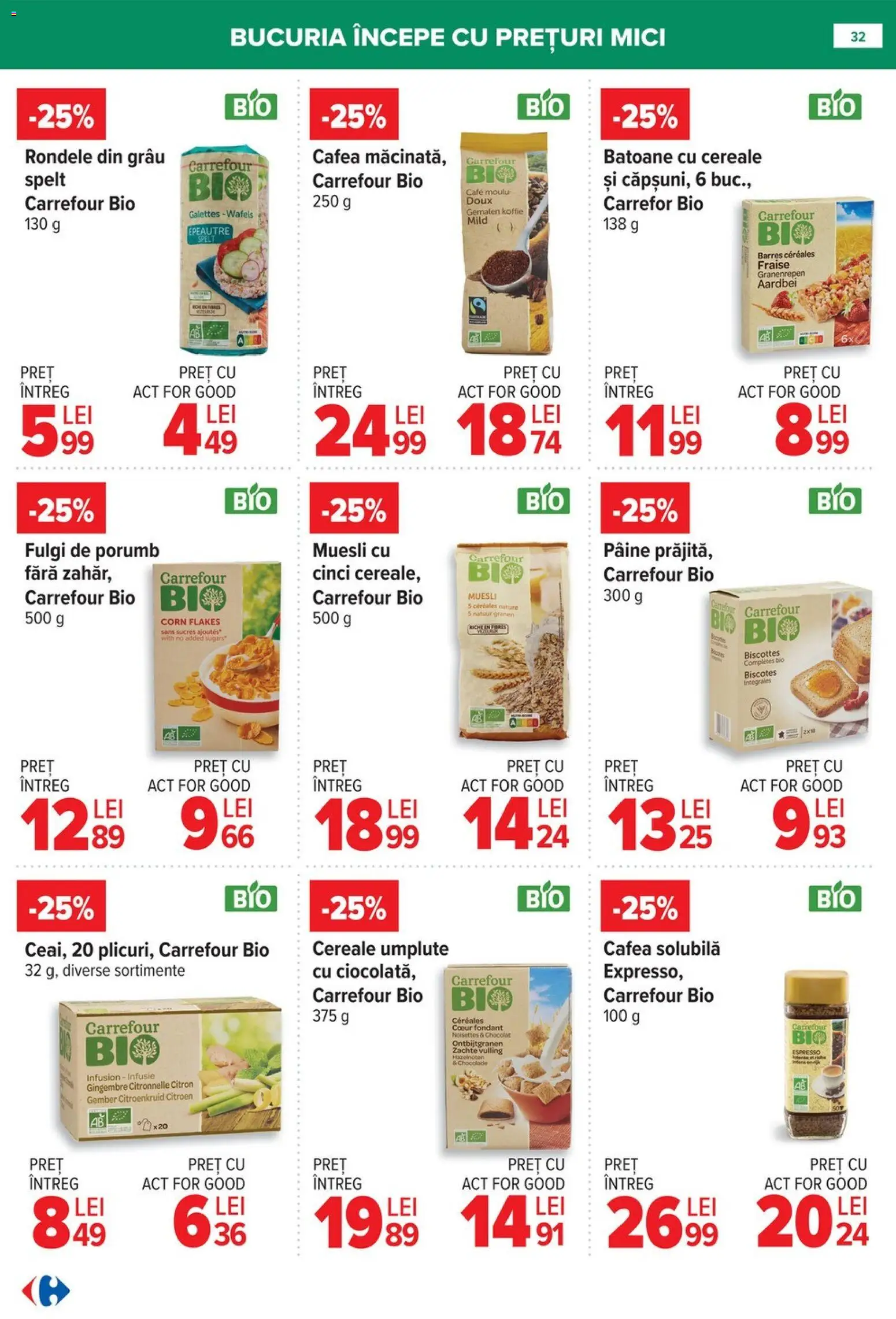 Catalog Carrefour 8 - 26 Ianuarie 2026 | Pagina 32 | Produse: Şerit ödül, Cafea, Cereale, Porumb