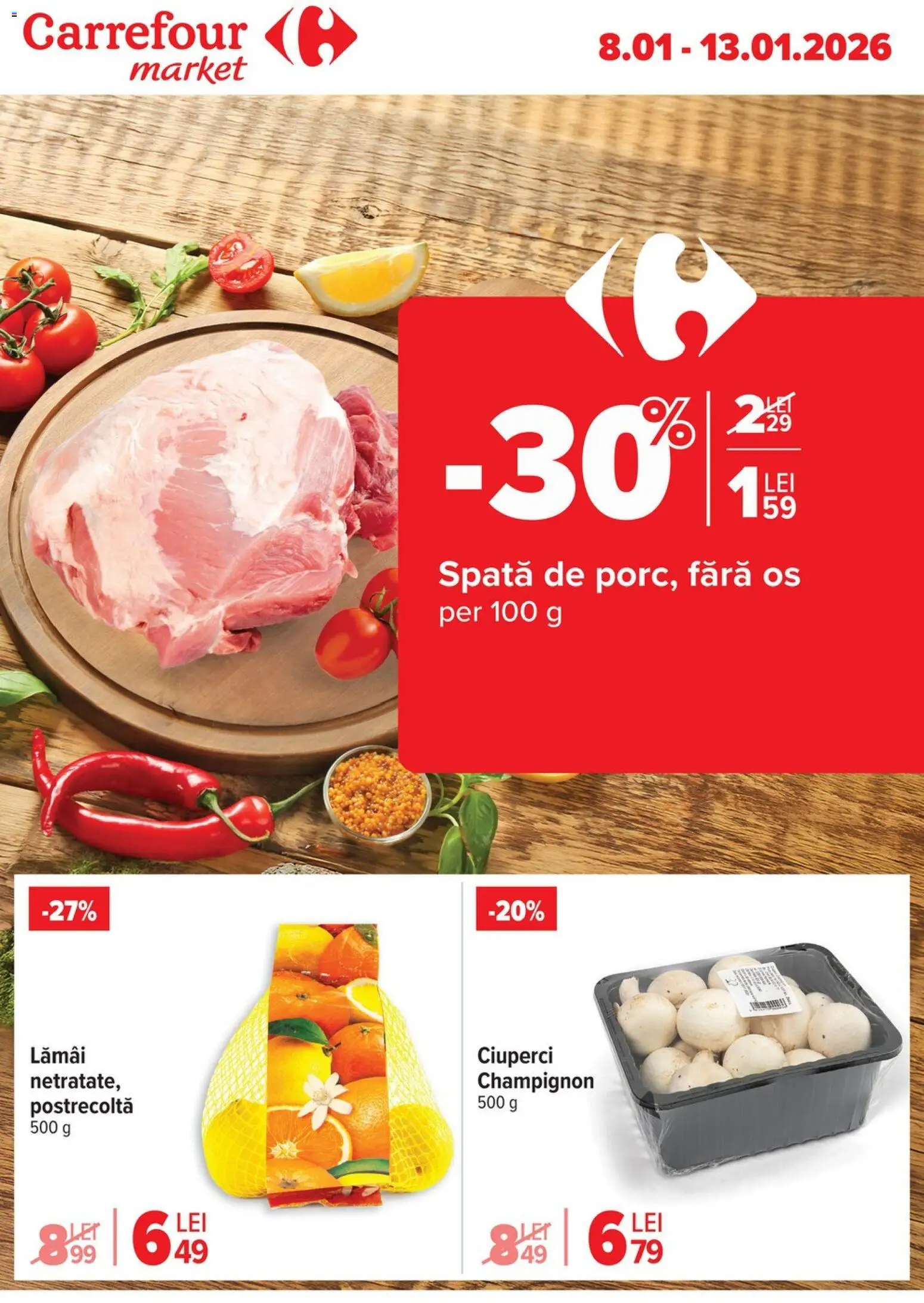 Catalog Carrefour 8 - 12 Ianuarie 2026 | Pagina 1 | Produse: Ciuperci