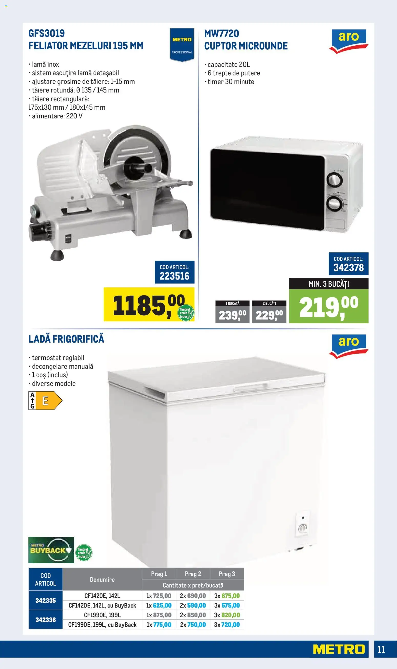 Catalog METRO 5 Ianuarie - 30 Martie 2026 | Pagina 11 | Produse: Cuptor, Feliator, Coș, Ladă frigorifică