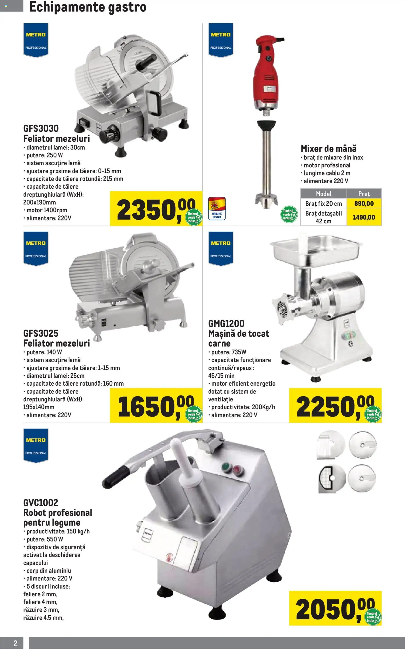 Catalog METRO 5 Ianuarie - 30 Martie 2026 | Pagina 2 | Produse: Mașină de tocat, Cablu, Robot, Legume