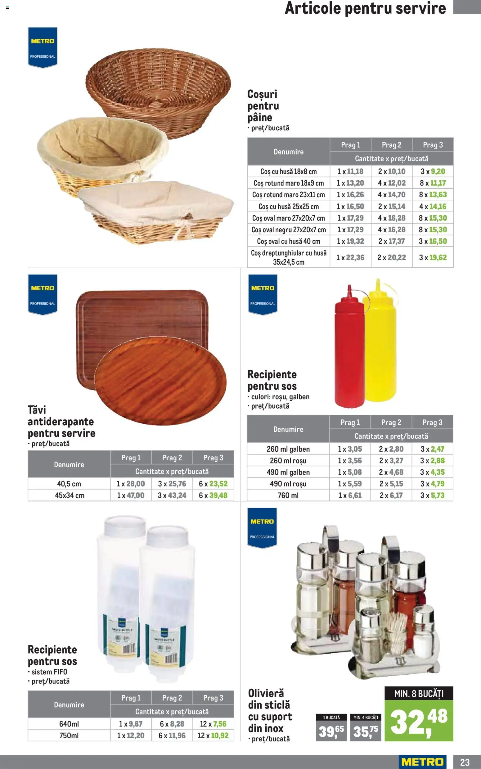 Catalog METRO 5 Ianuarie - 30 Martie 2026 | Pagina 23 | Produse: Coș, Recipiente, Pâine, Sos