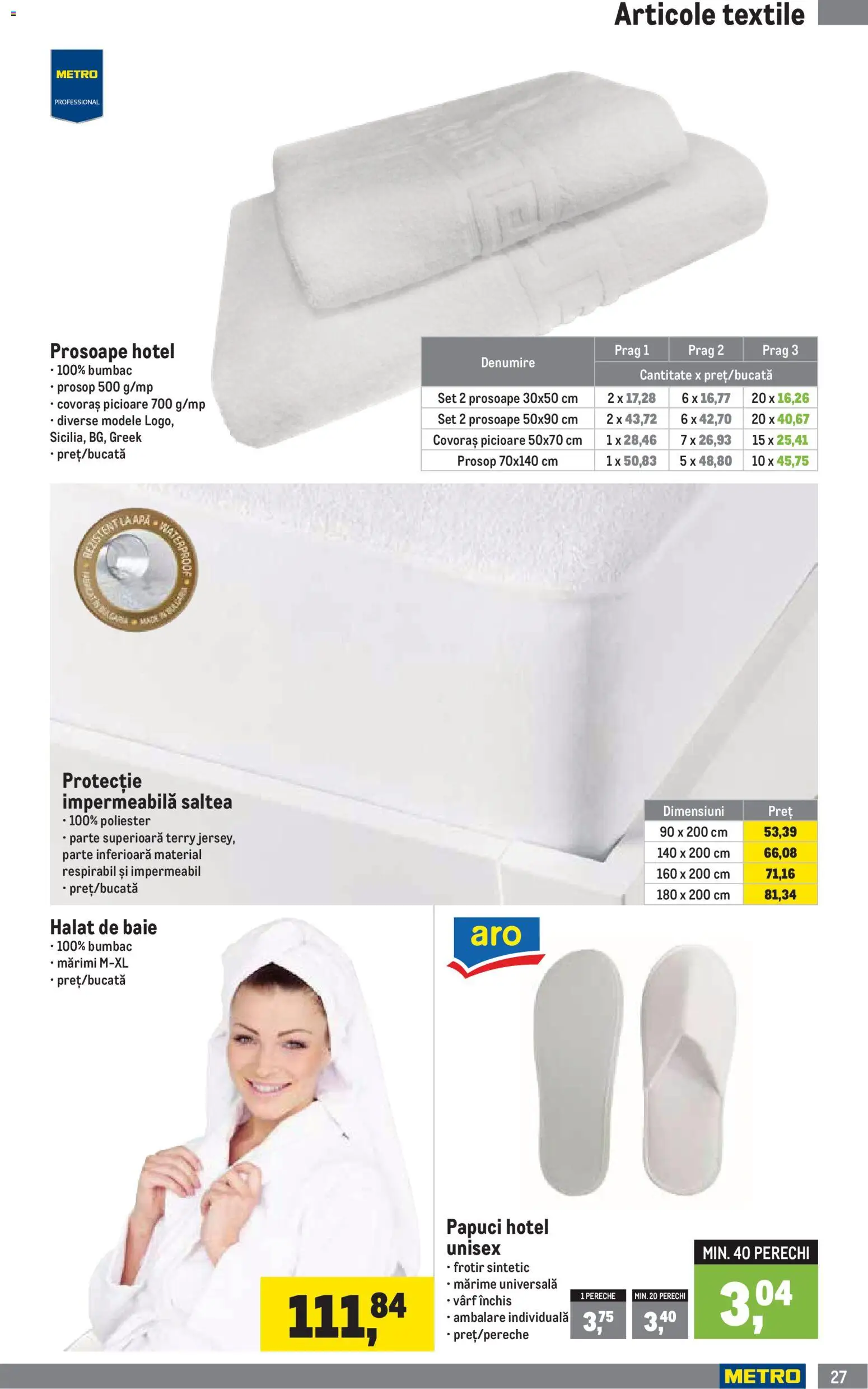 Catalog METRO 5 Ianuarie - 30 Martie 2026 | Pagina 27 | Produse: Saltea, Halat de baie, Papuci