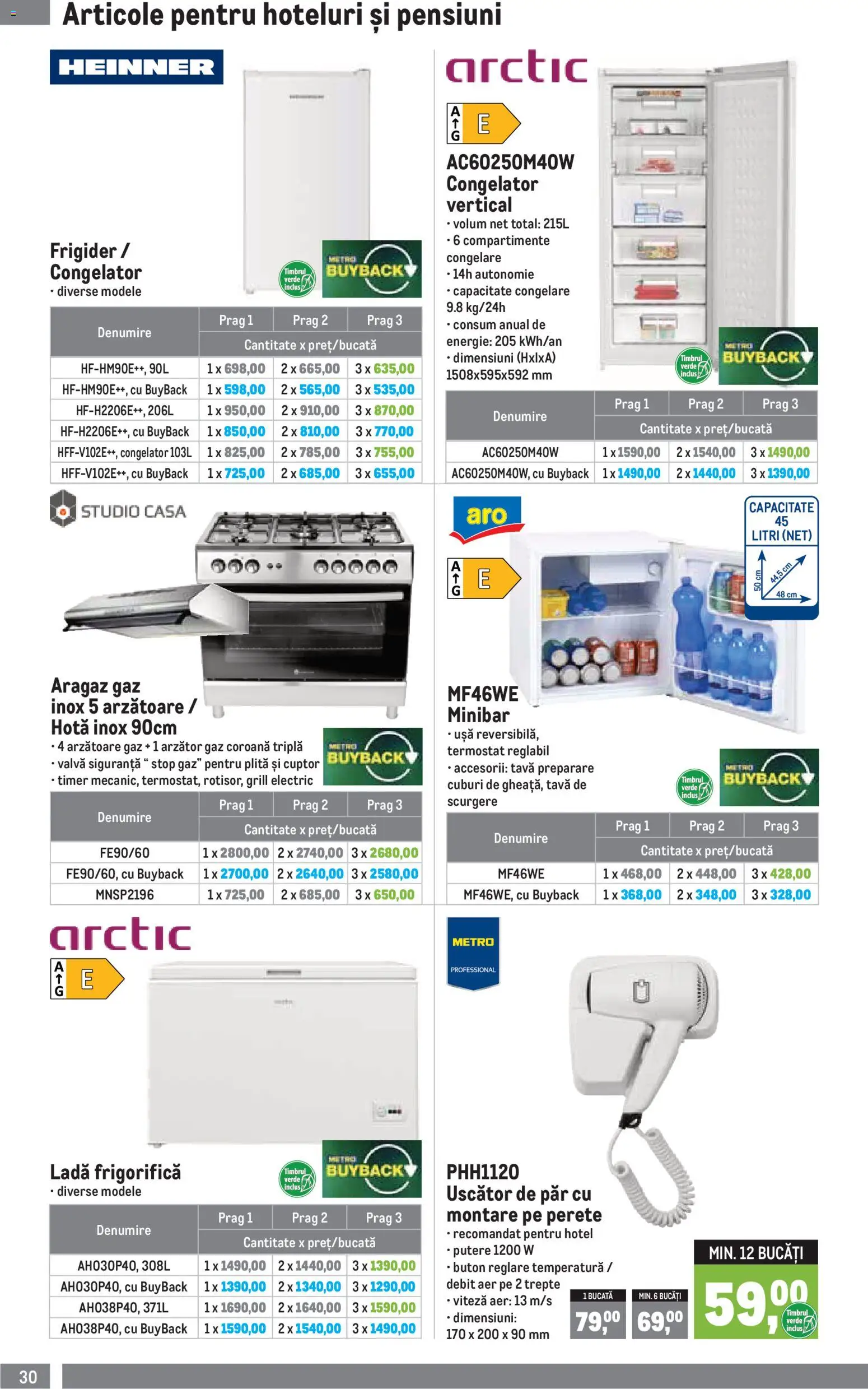 Catalog METRO 5 Ianuarie - 30 Martie 2026 | Pagina 30 | Produse: Congelator, Uscător, Aragaz, Ușă