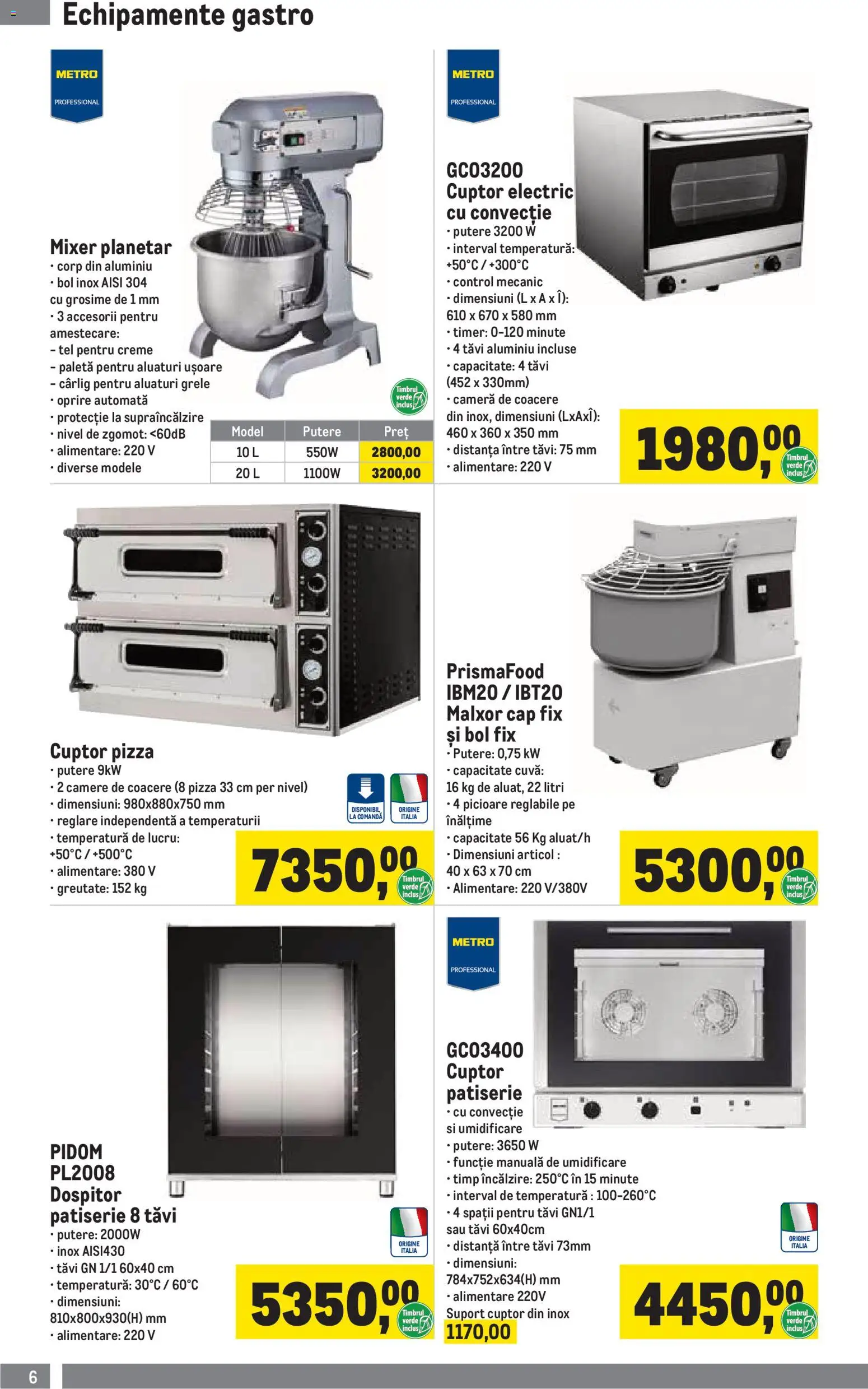 Catalog METRO 5 Ianuarie - 30 Martie 2026 | Pagina 6 | Produse: Cuptor, Mixer, Bol, Pizza