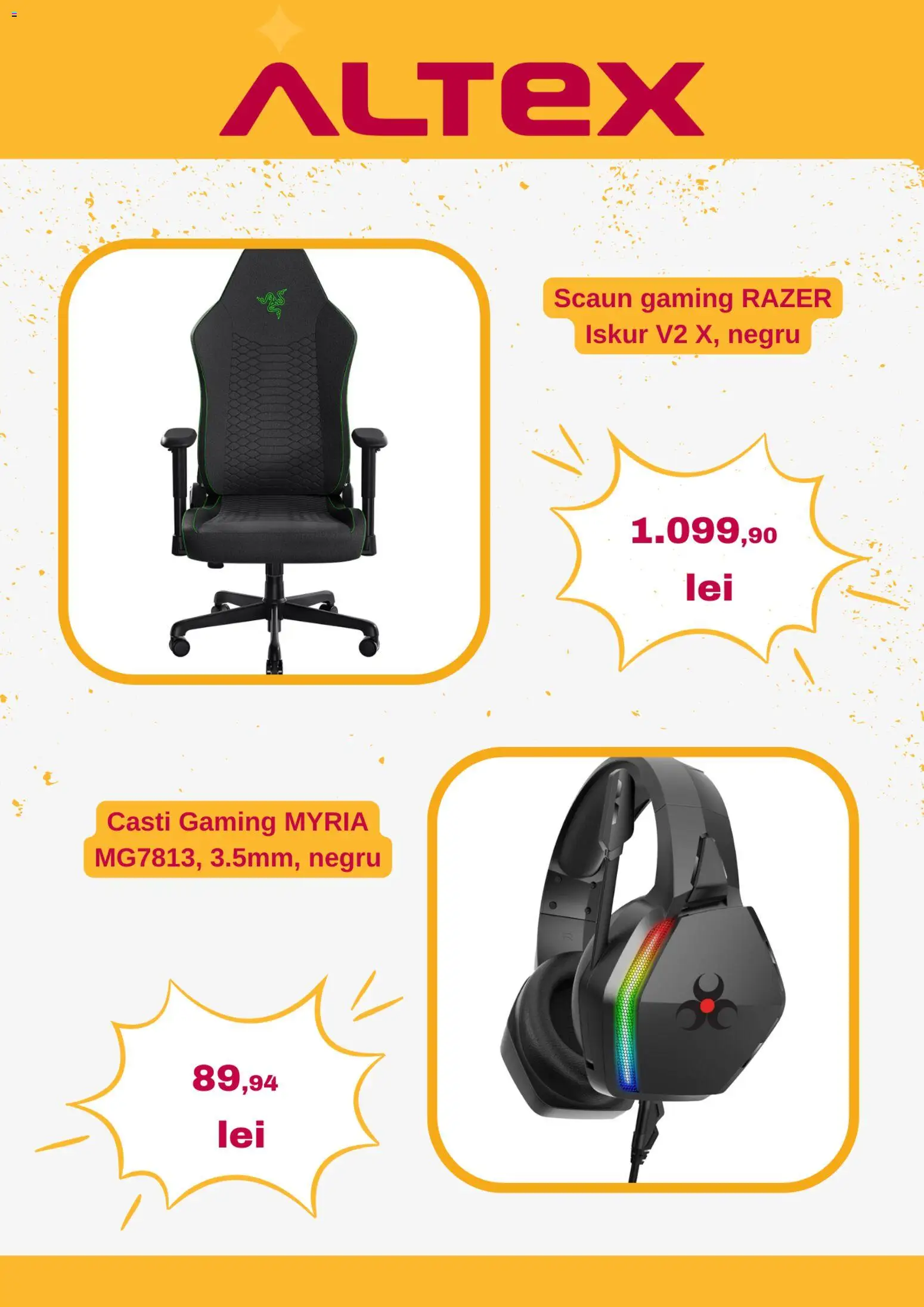 Catalog Altex 8 - 13 Ianuarie 2026 | Pagina 4 | Produse: Scaun gaming, Căști, Scaun