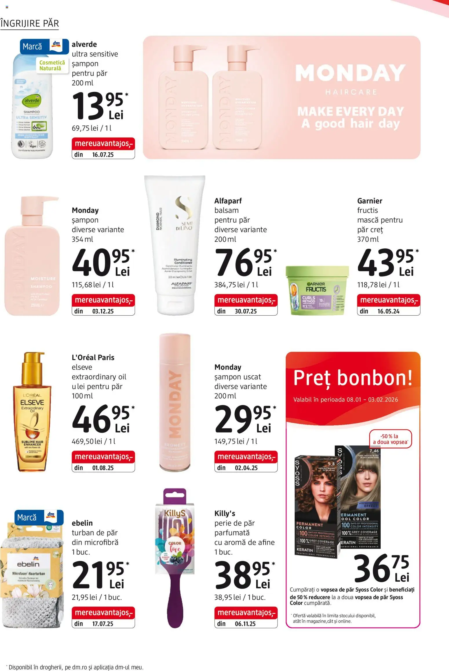 Catalog DM Drogerie Markt 8 Ianuarie - 2 Februarie 2026 | Pagina 12 | Produse: Perie de păr, Afine, Șampon, Ulei