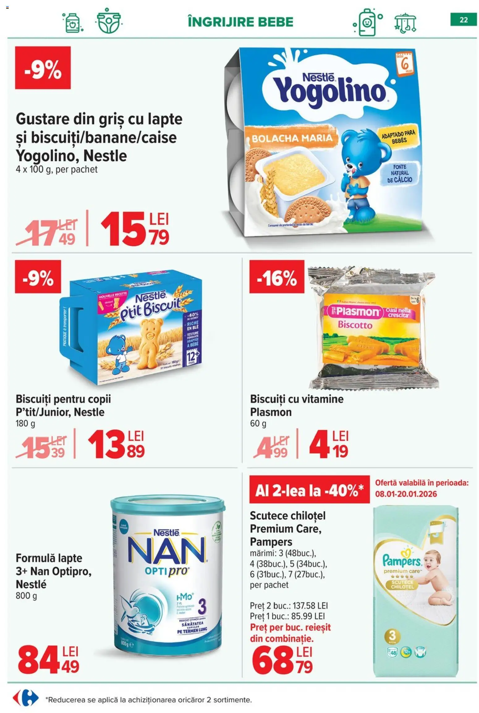Catalog Carrefour 14 - 19 Ianuarie 2026 | Pagina 24 | Produse: Pară, Lapte, Biscuiți, Scutece