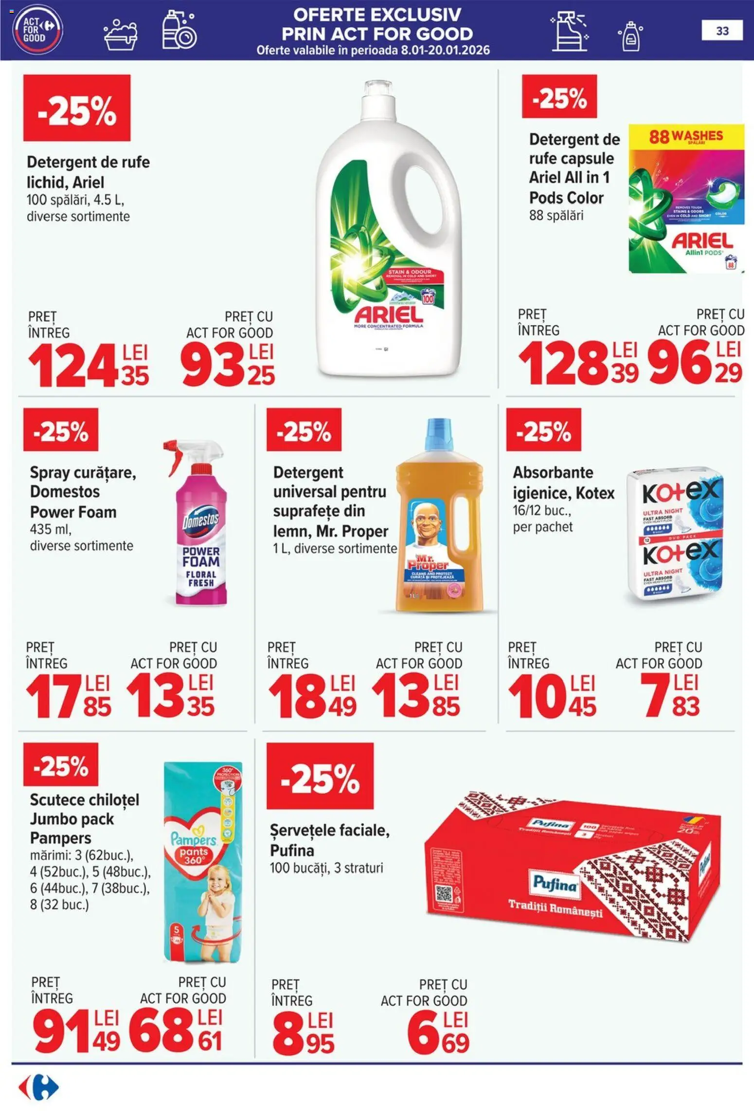 Catalog Carrefour 14 - 19 Ianuarie 2026 | Pagina 35 | Produse: Detergent, Absorbante, Scutece