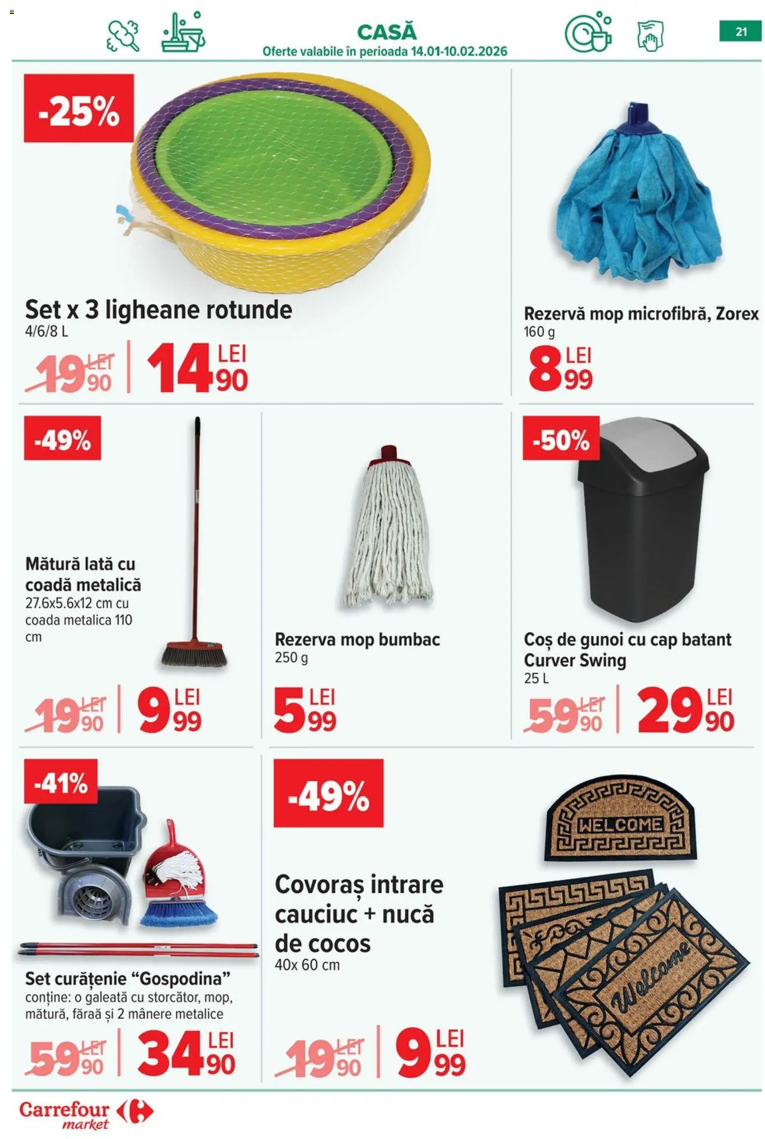 Catalog Carrefour 14 - 19 Ianuarie 2026 | Pagina 22 | Produse: Mop, Mătură, Coș, Bisiklet Aparatları