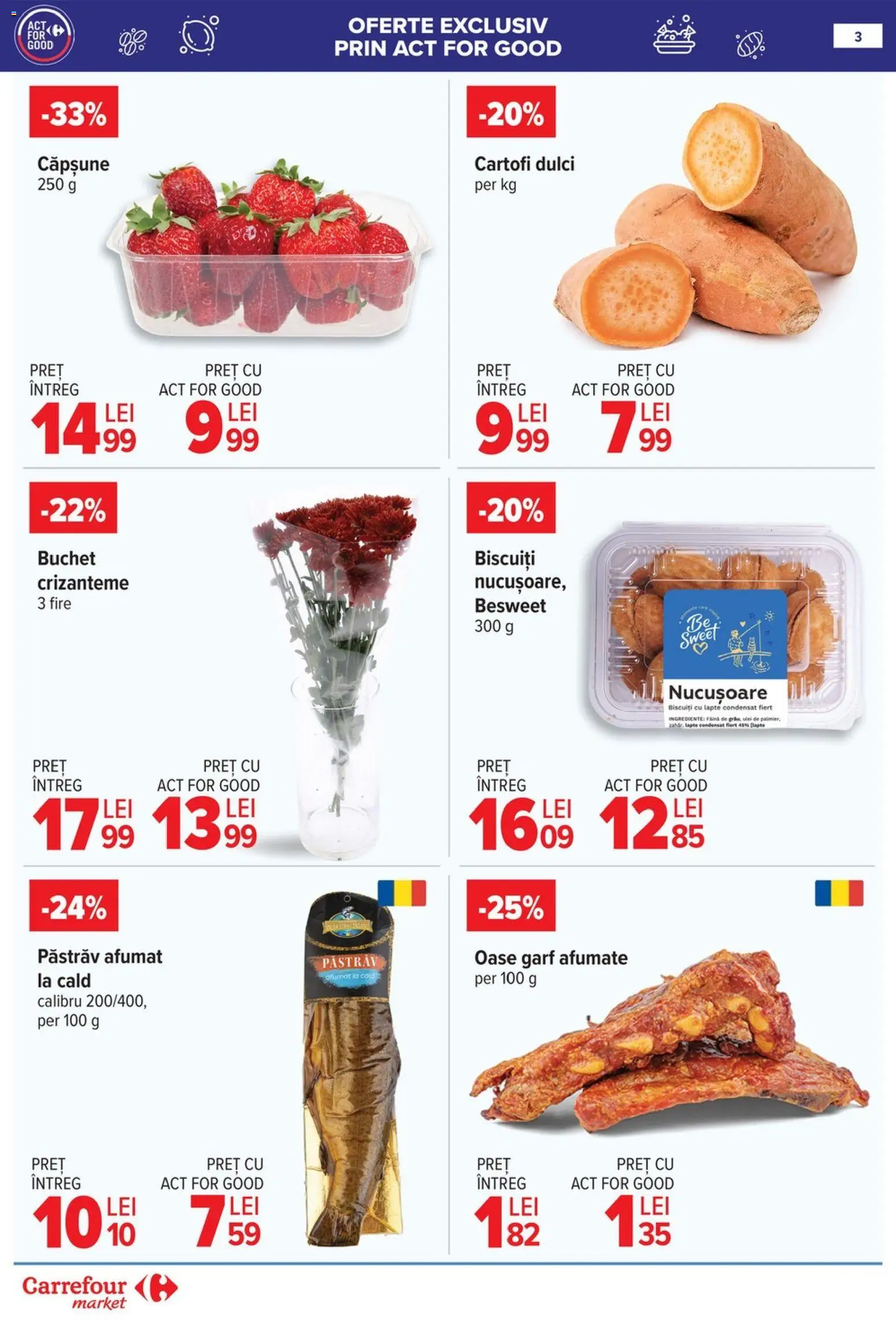 Catalog Carrefour 14 - 19 Ianuarie 2026 | Pagina 4 | Produse: Taneli organik hardal, Lapte, Biscuiți, Cartofi