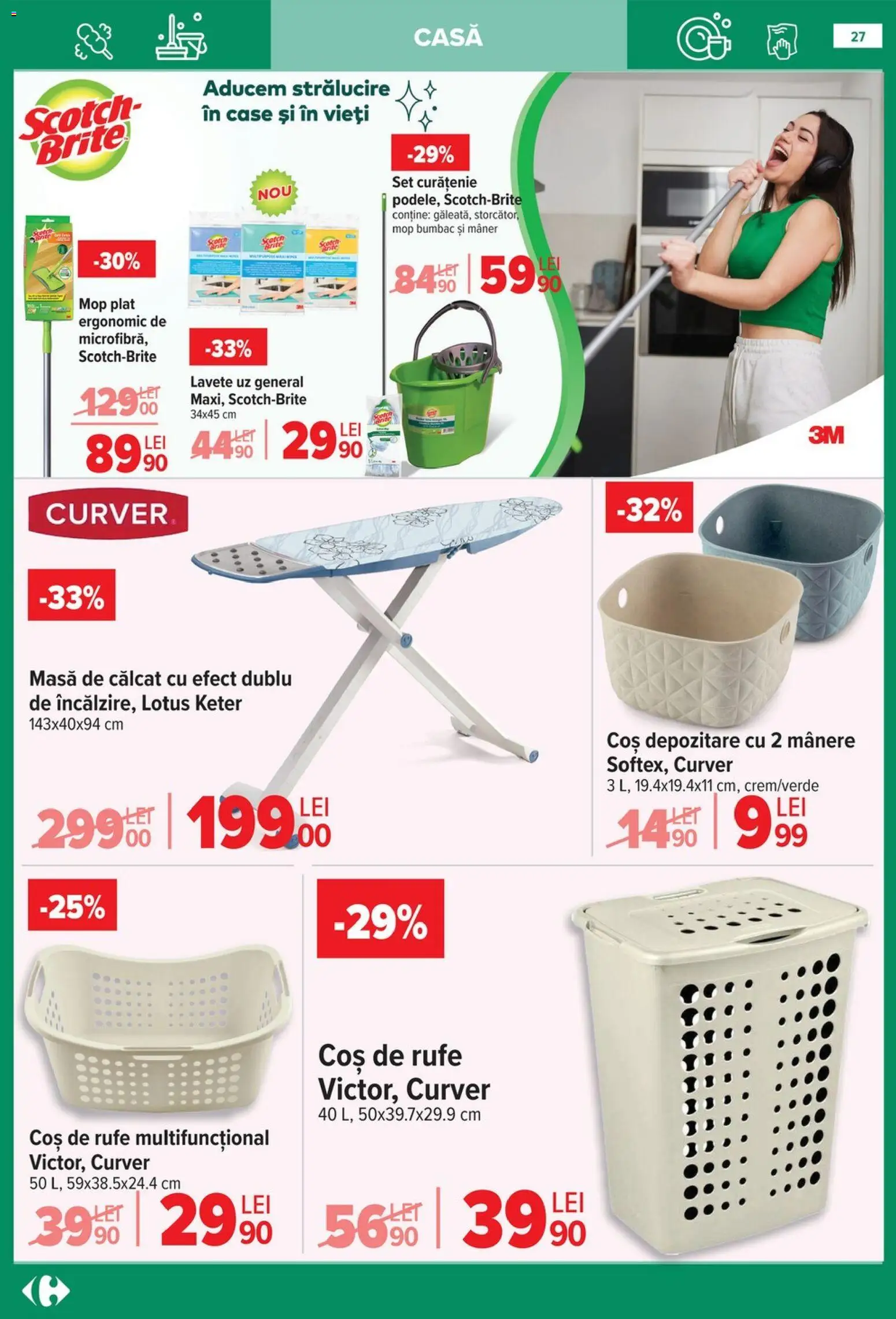 Catalog Carrefour 14 Ianuarie - 9 Februarie 2026 | Pagina 27 | Produse: Mop, Coș, Masă, Lavete