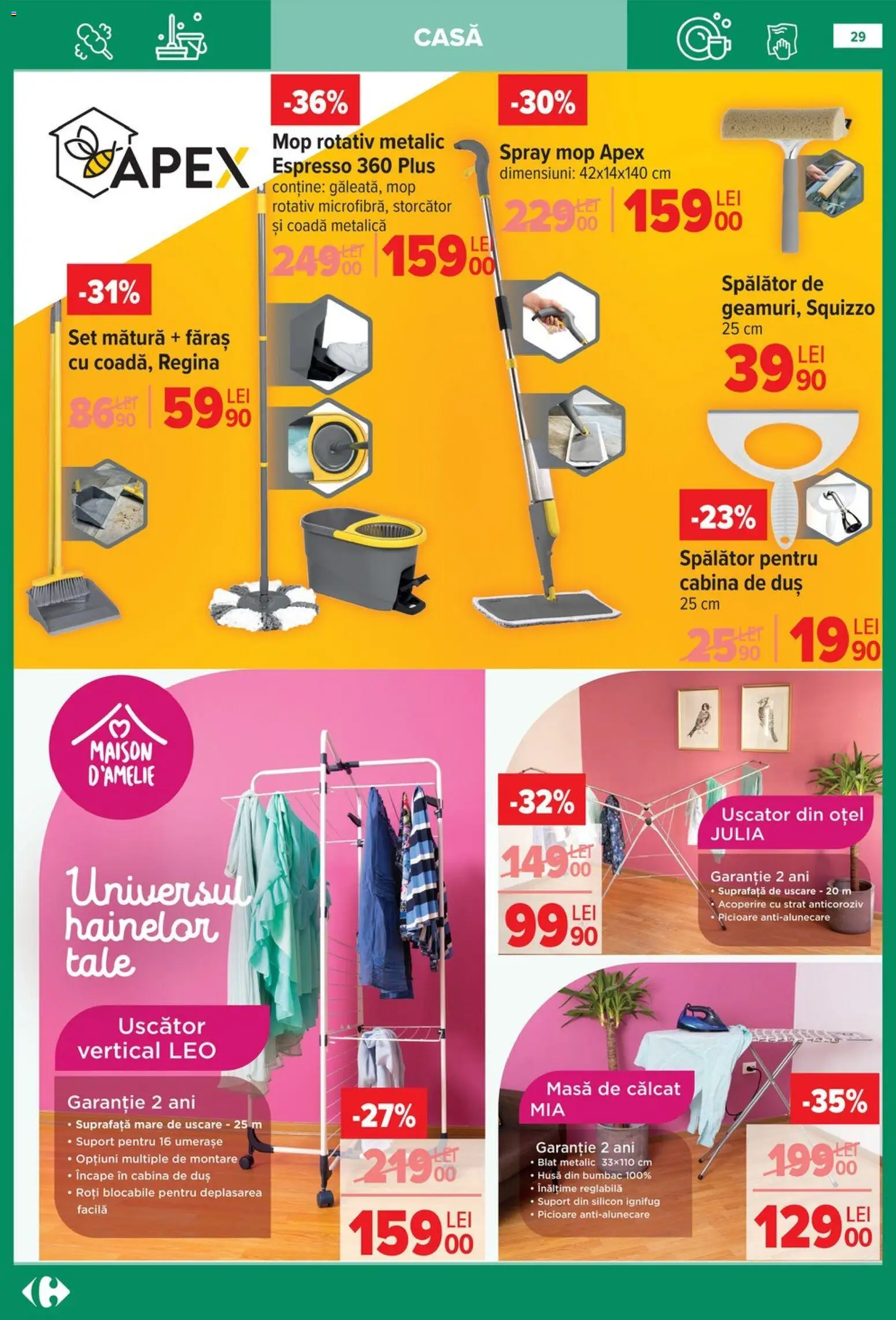 Catalog Carrefour 14 Ianuarie - 9 Februarie 2026 | Pagina 29 | Produse: Uscător, Storcător, Mătură, Duș