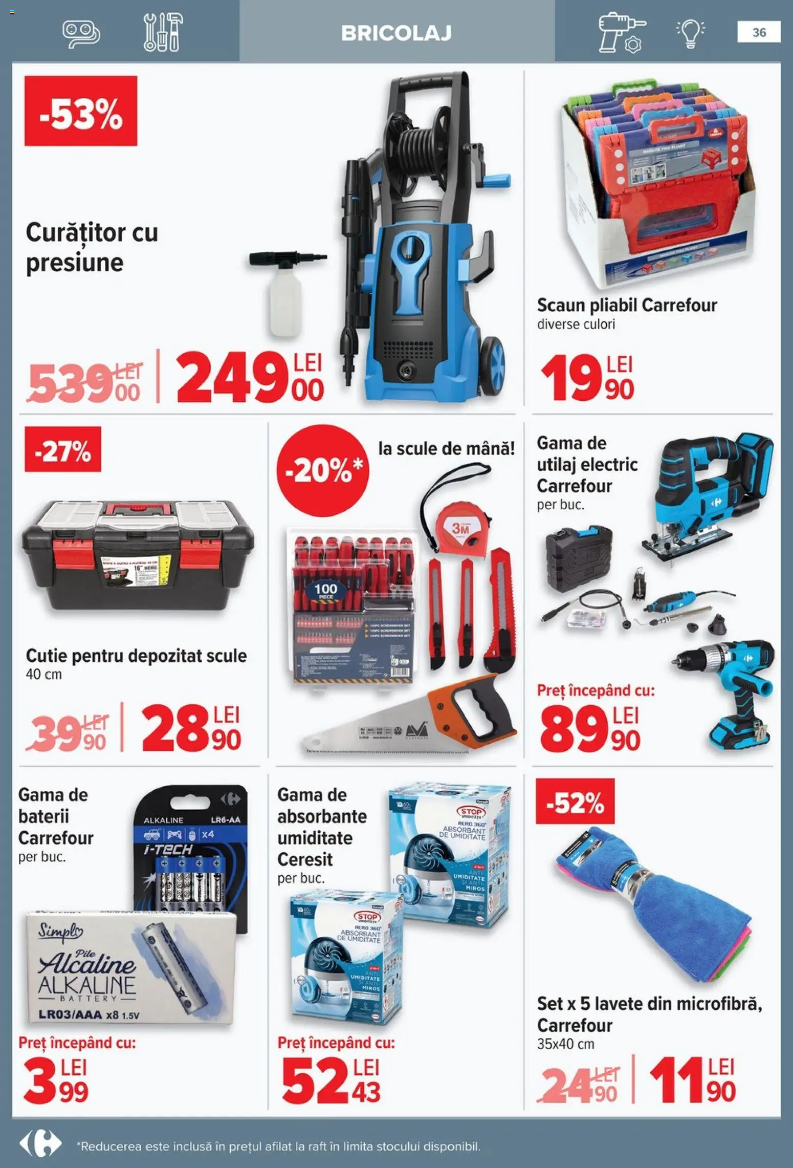 Catalog Carrefour 14 Ianuarie - 9 Februarie 2026 | Pagina 36 | Produse: Cutie, Baterii, Lavete, Absorbante