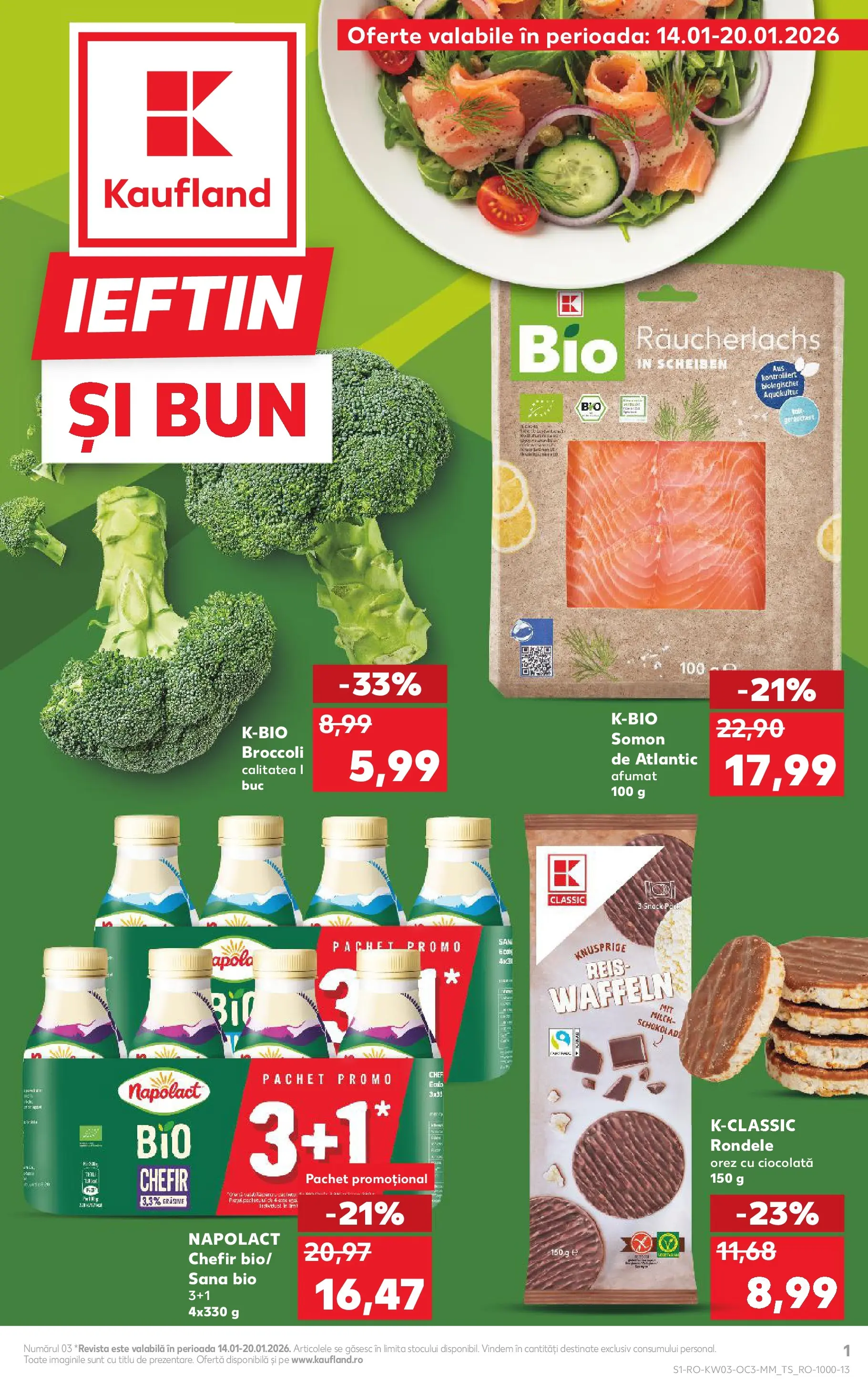 Catalog Kaufland 14 - 19 Ianuarie 2026 | Pagina 1 | Produse: Şerit ödül, Ciocolată, Kefir, Orez