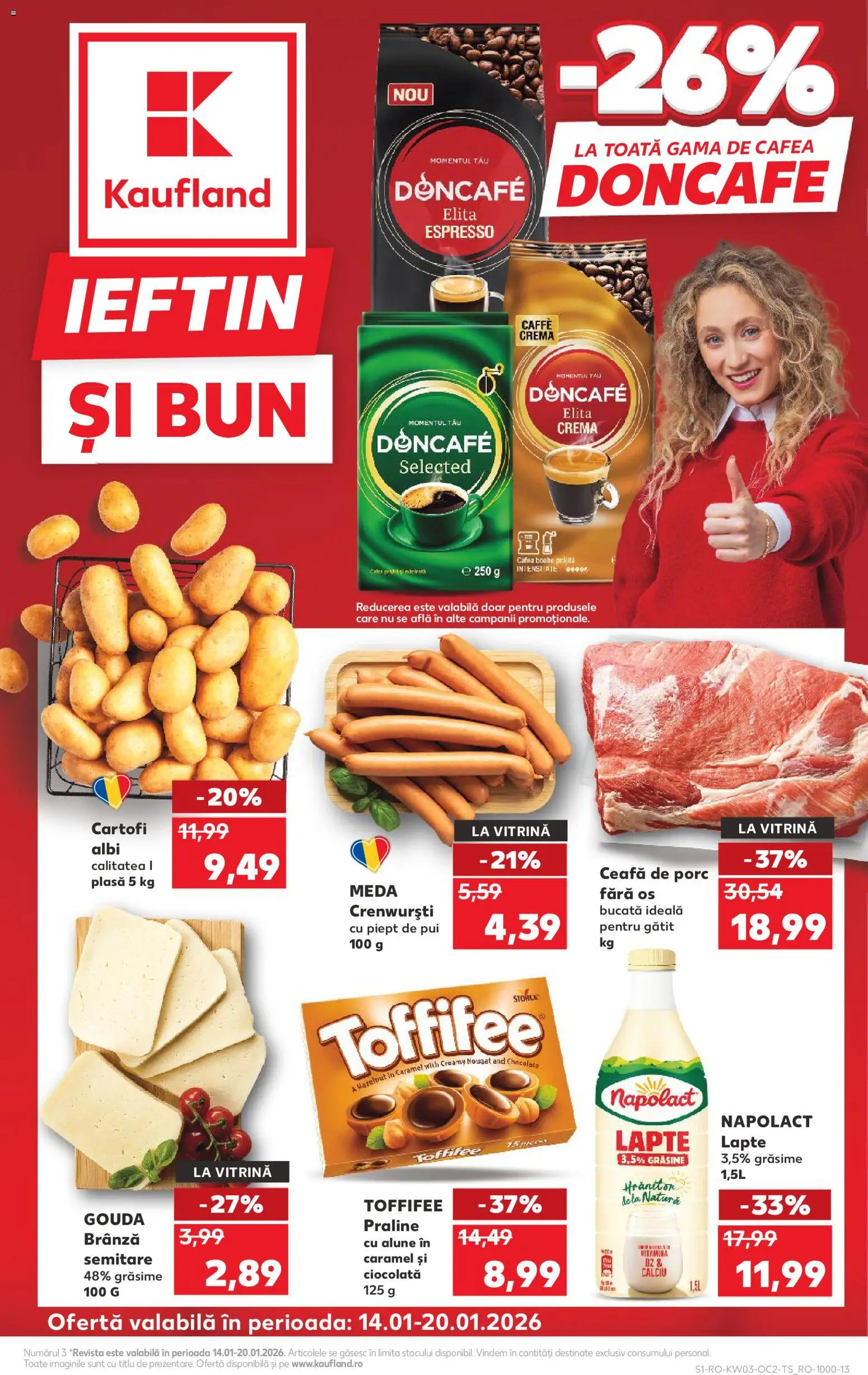 Catalog Kaufland 14 - 19 Ianuarie 2026 | Pagina 1 | Produse: Keçeli kalem, Praline, Cafea, Cartofi