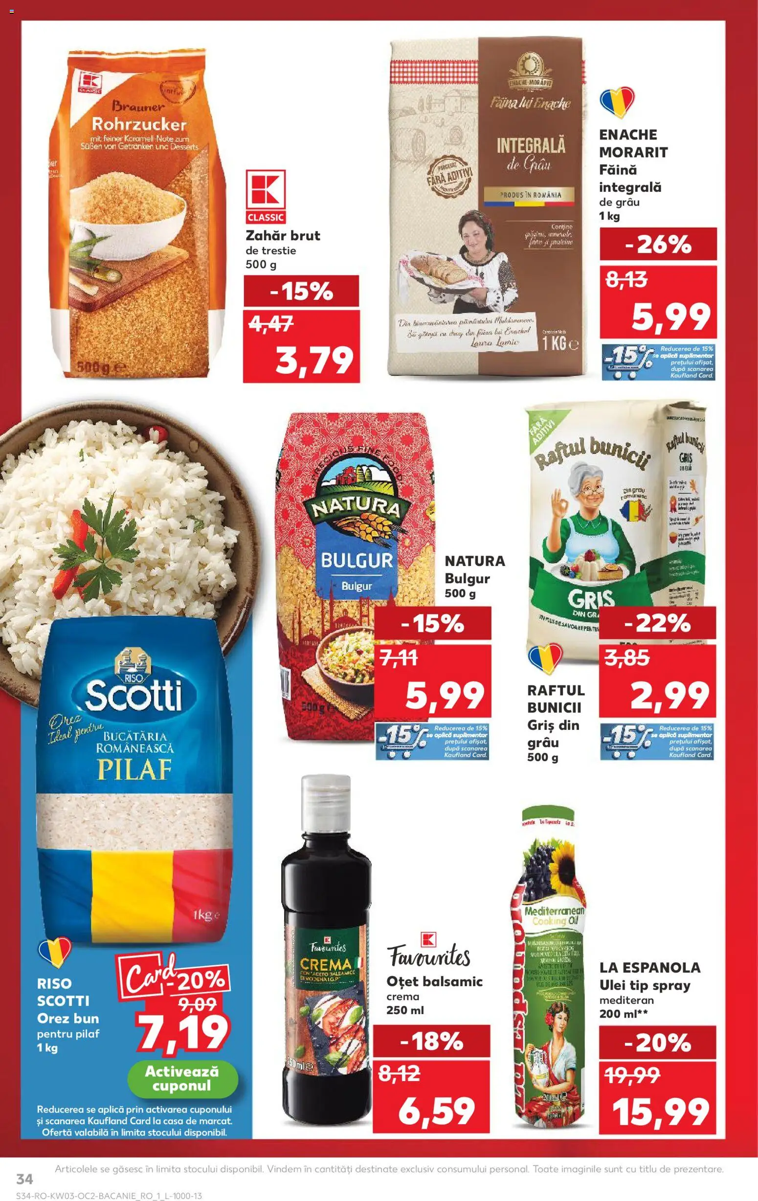 Catalog Kaufland 14 - 19 Ianuarie 2026 | Pagina 34 | Produse: Cremă, Oțet, Făină, Orez