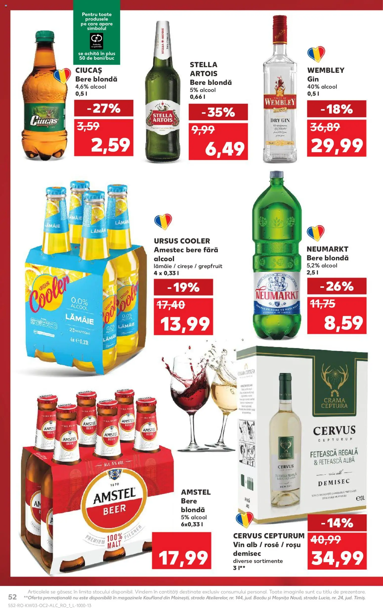 Catalog Kaufland 14 - 19 Ianuarie 2026 | Pagina 52 | Produse: Vin, Gin, Cireșe, Lămâie