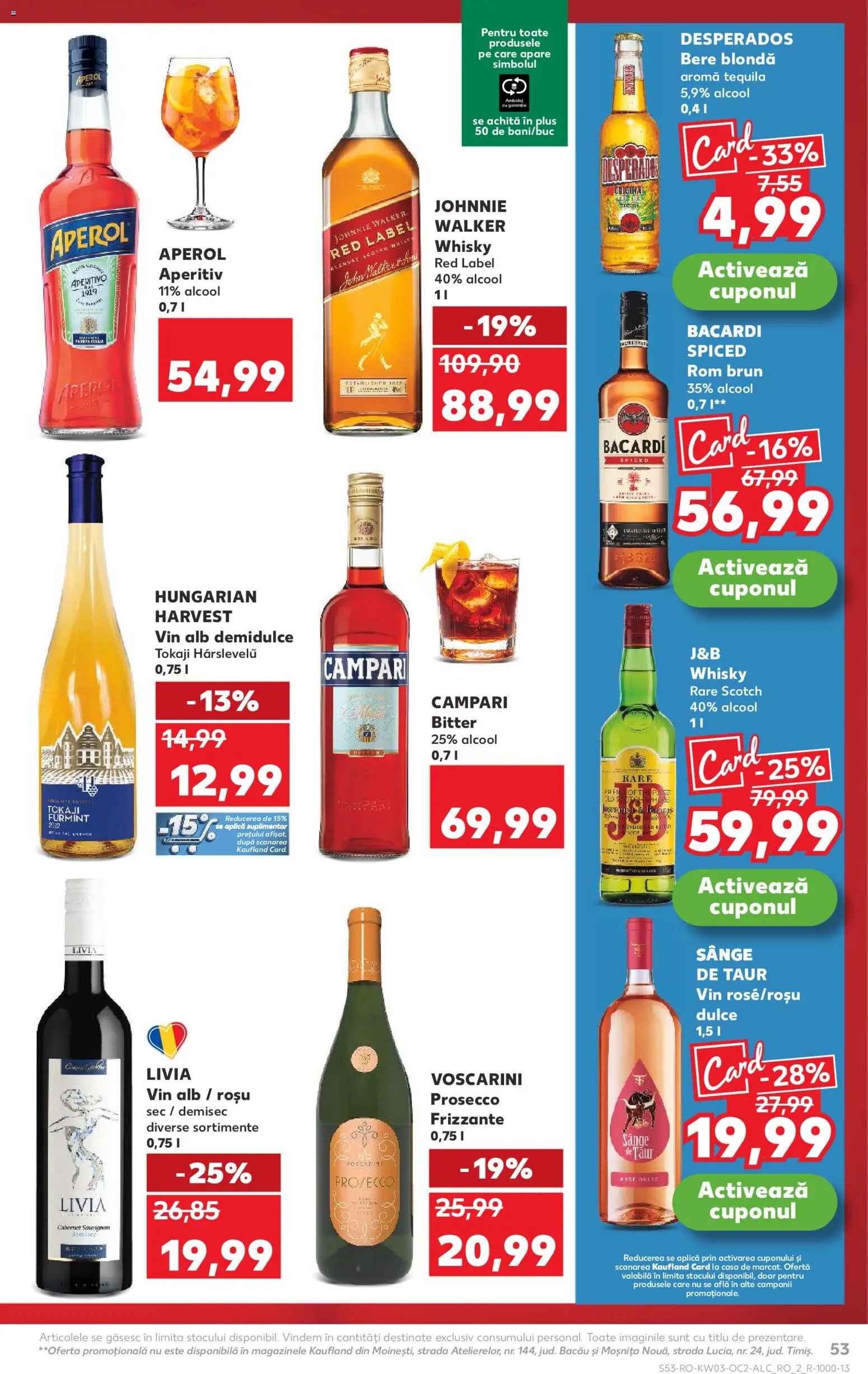 Catalog Kaufland 14 - 19 Ianuarie 2026 | Pagina 53 | Produse: Eğitim çantaları, Bere, Rom, Aperol